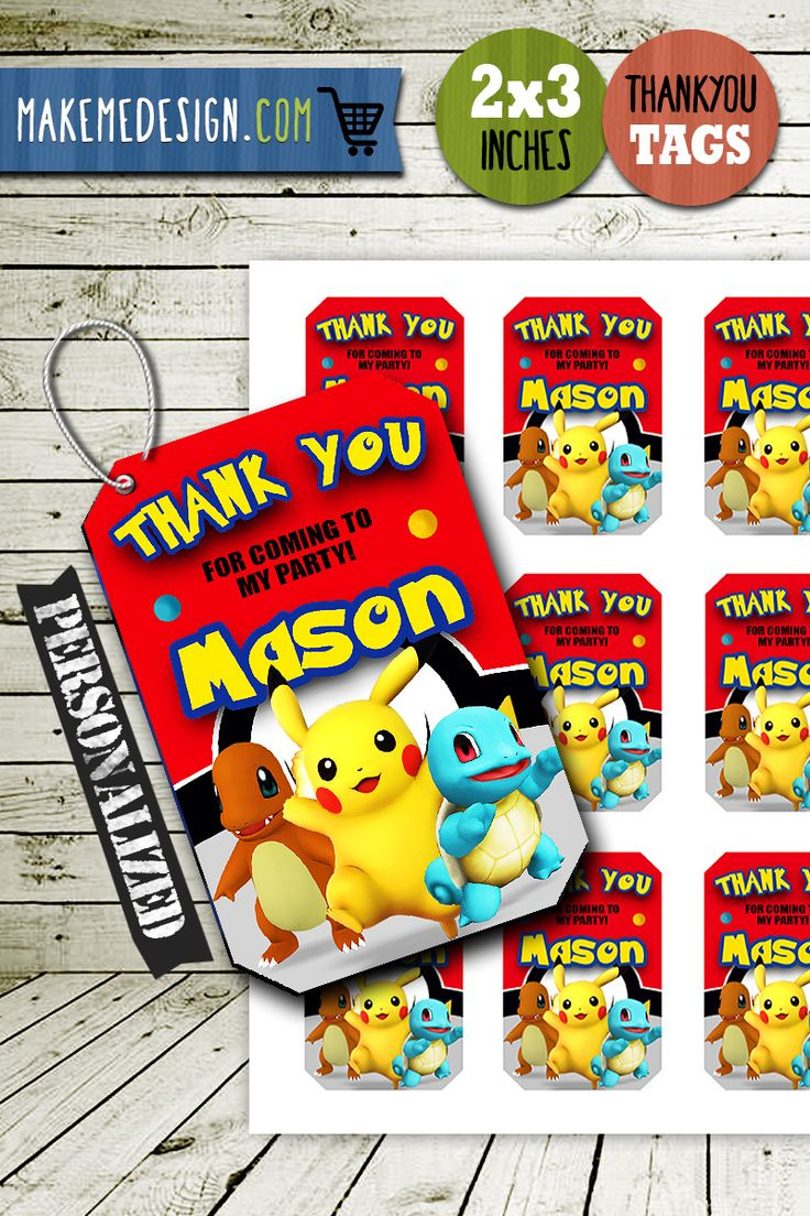 Pokemon Thank You Tags, Diy - Makemedesign throughout Free Printable Pokemon Thank You Tags