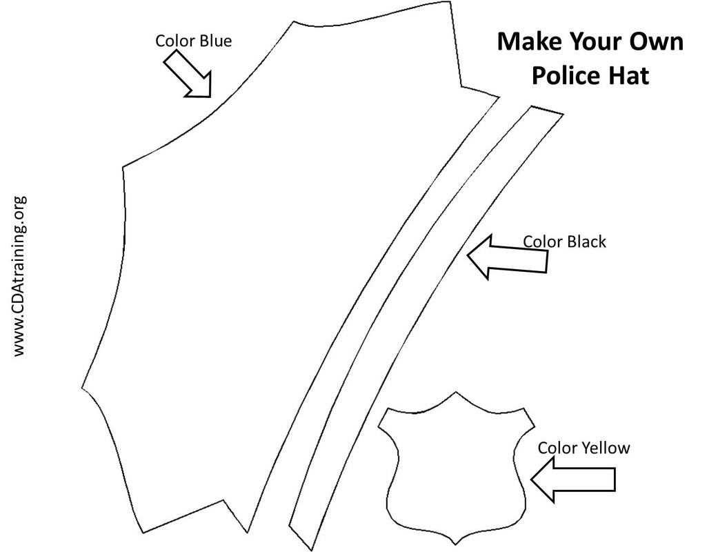 Police Hat Template Free Printable in Free Printable Police Hat