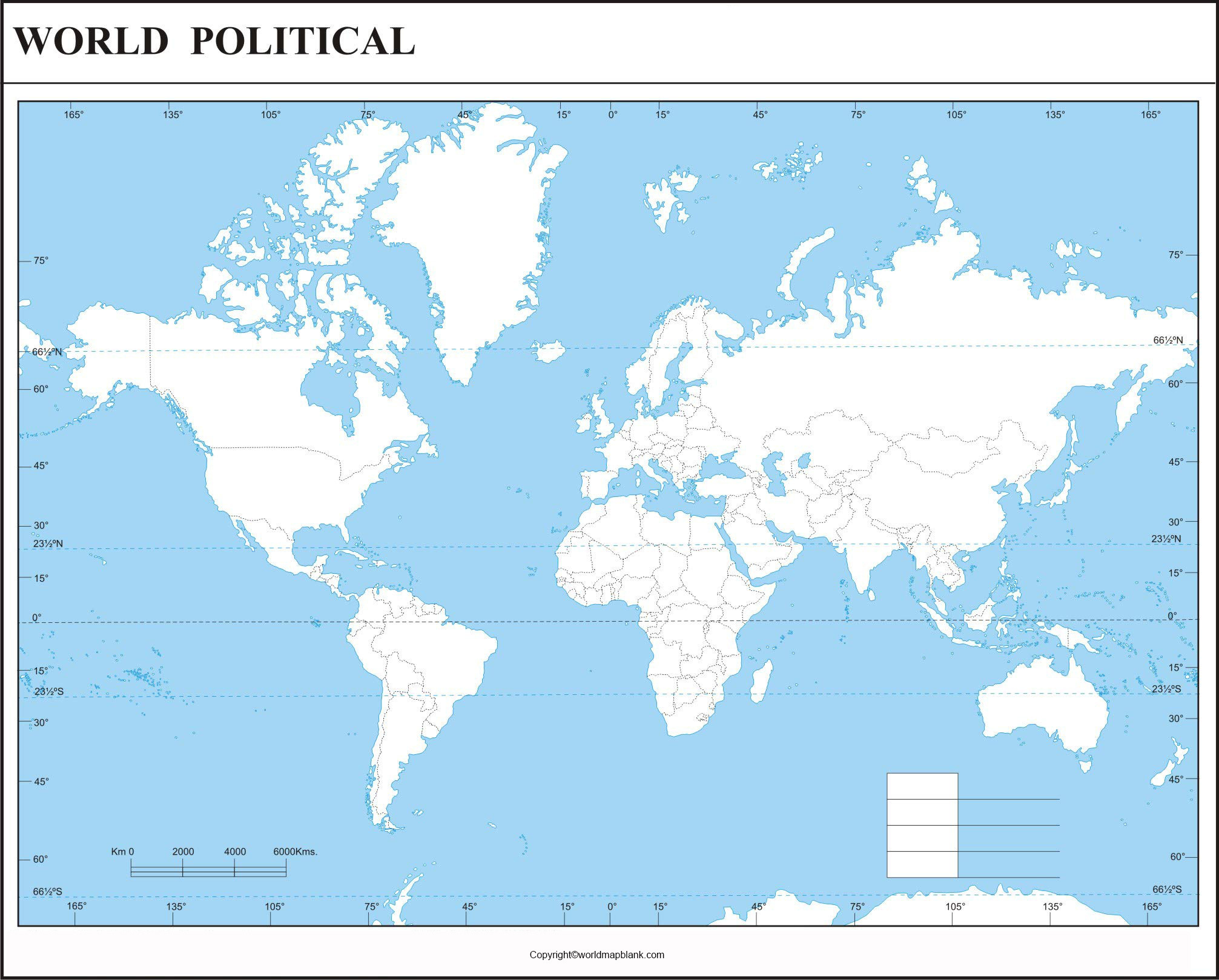 Political World Map – Printable Map Of The World [Pdf] throughout Free Printable Blank World Map Download