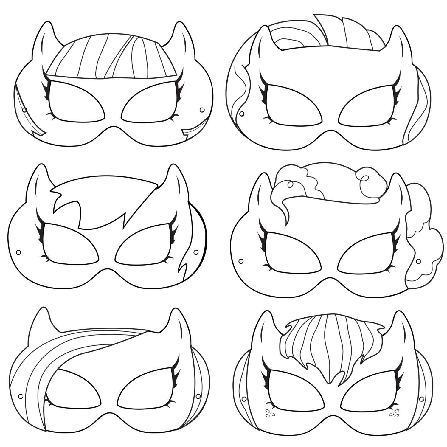 Pony Printable Coloring Masks Pony Costumehungrypandasupplies intended for Free My Little Pony Printable Masks