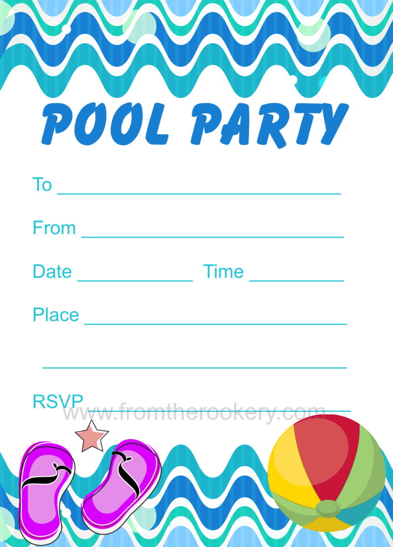 Pool Party Invitation with Free Printable Pool Party Birthday Invitations