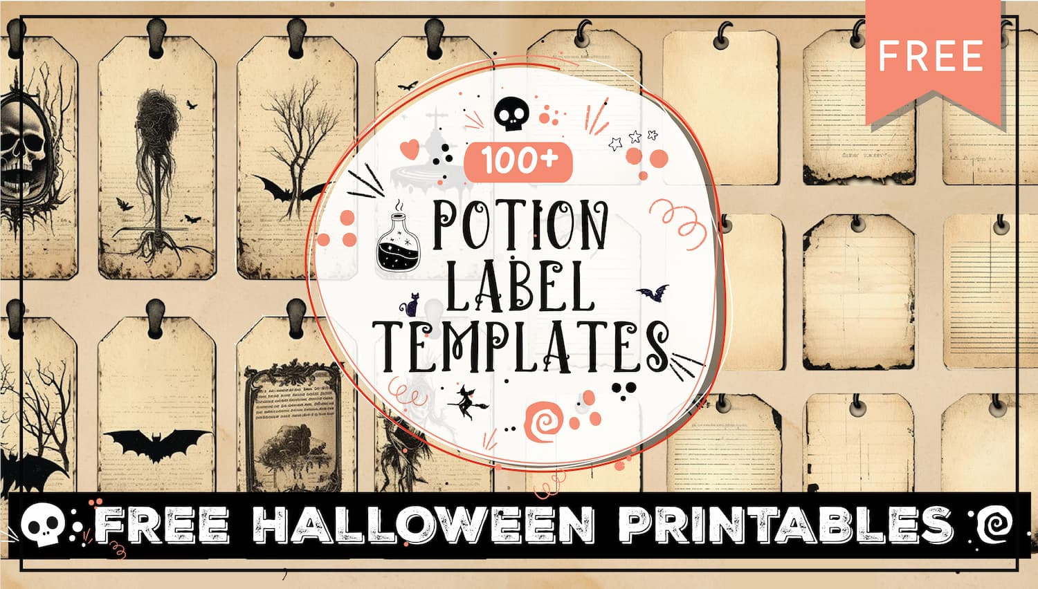 Potion Labels | 100 Halloween Bottle Labels - World Of Printables with regard to Free Printable Potion Labels
