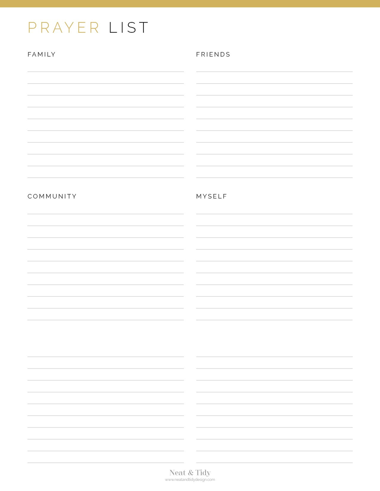Prayer List - Neat And Tidy Design regarding Free Printable Prayer List