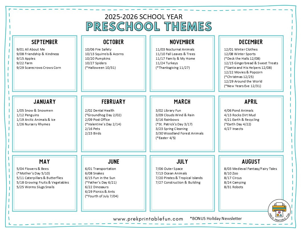 Preschool Lesson Plans - Pre-K Printable Fun throughout Free Printable Preschool Lesson Plans