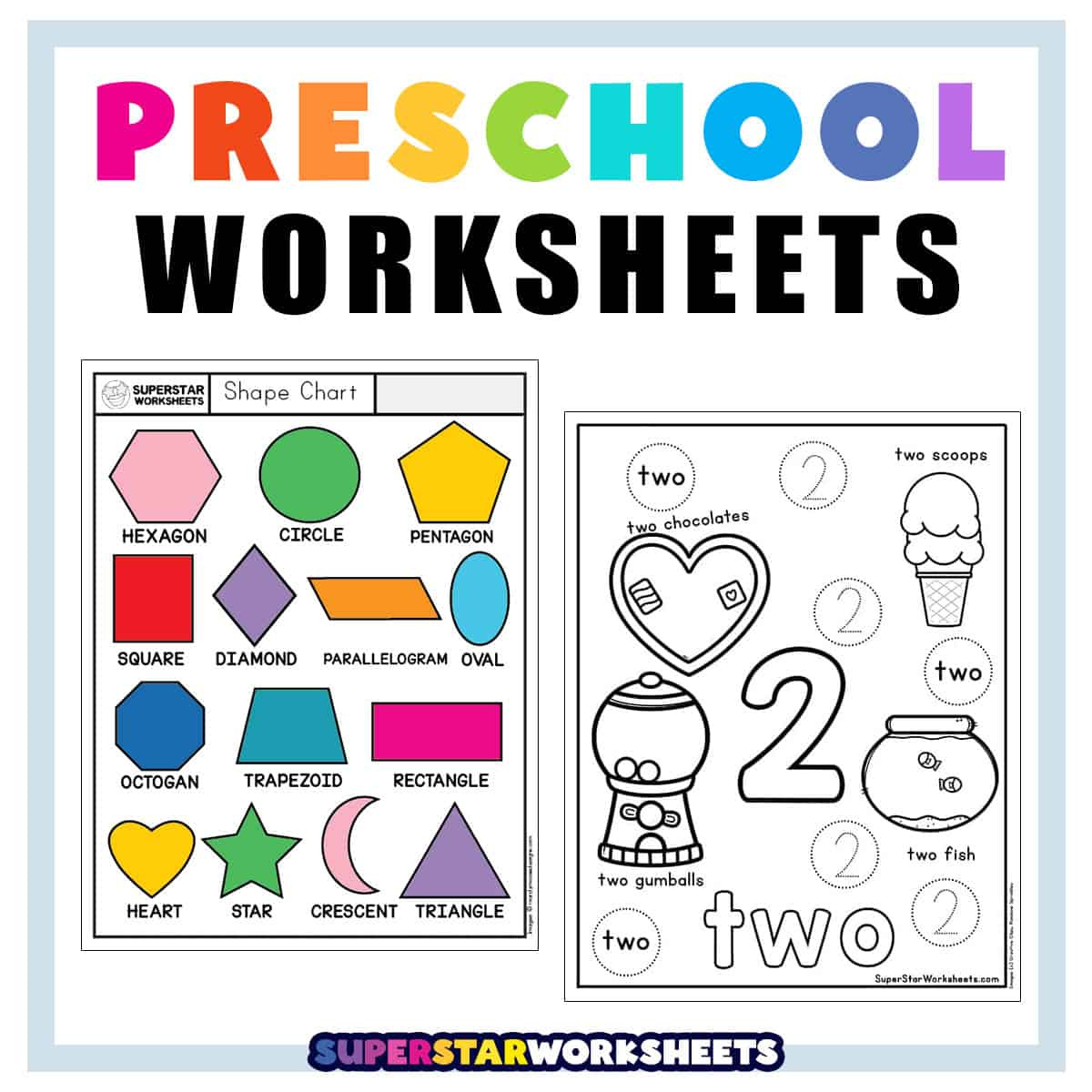 Preschool Worksheets - Superstar Worksheets regarding Free Printable Learning Pages