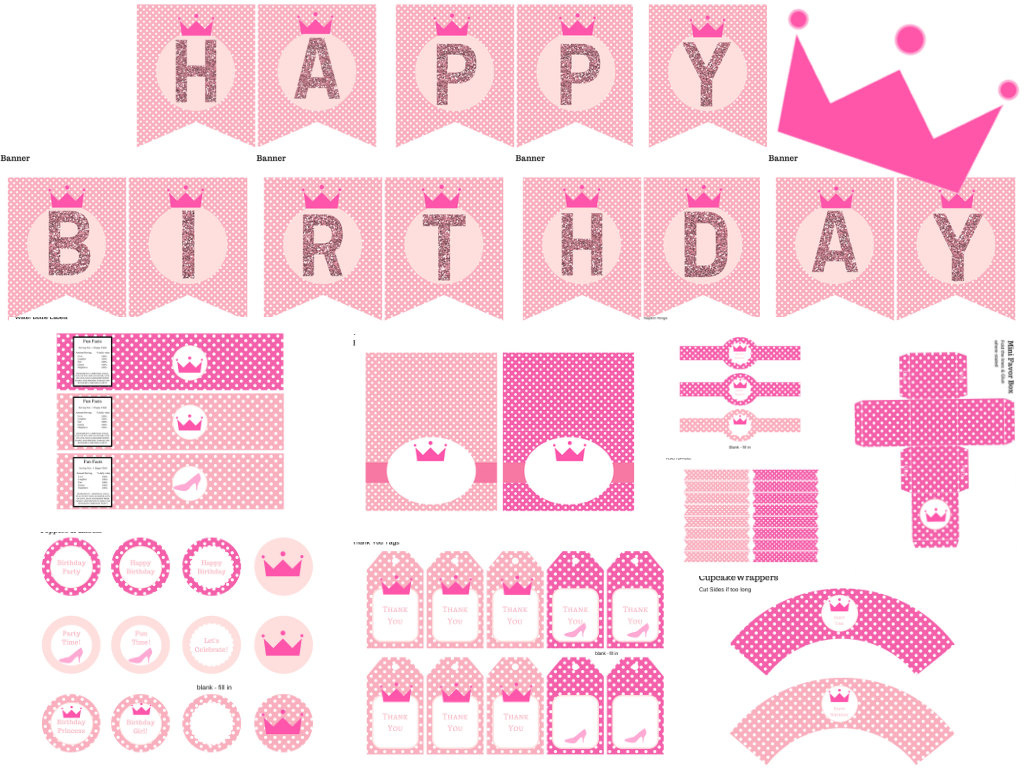 Princess Birthday Pack - Magical Printable with Free Printable Princess Birthday Banner