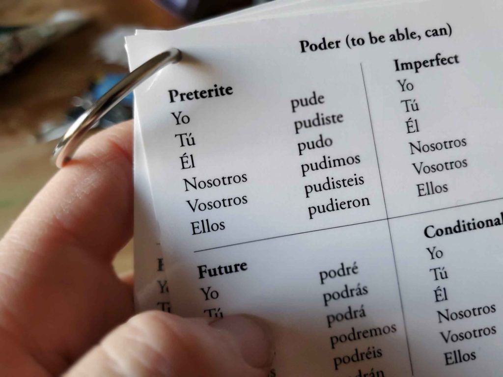 Print 12 Free Common Spanish Verb Conjugation Flash Cards - My pertaining to Free Printable Spanish Verb Flashcards