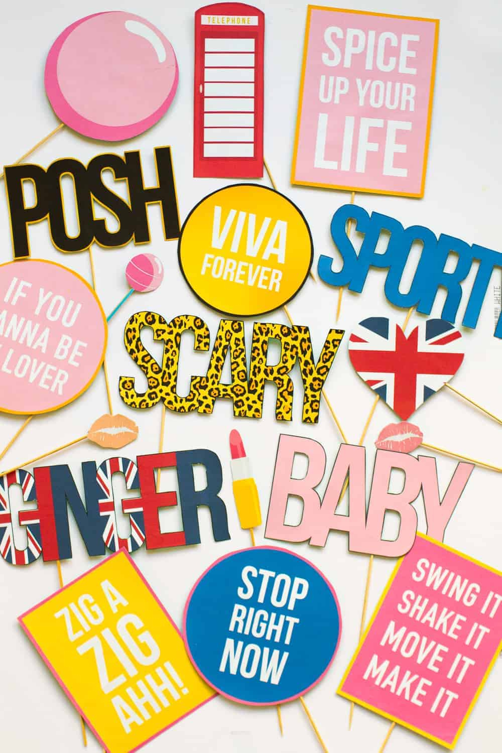 Print Download These Spice Girl Themed Props For The Ultimate 90S with Printable 90S Props Free