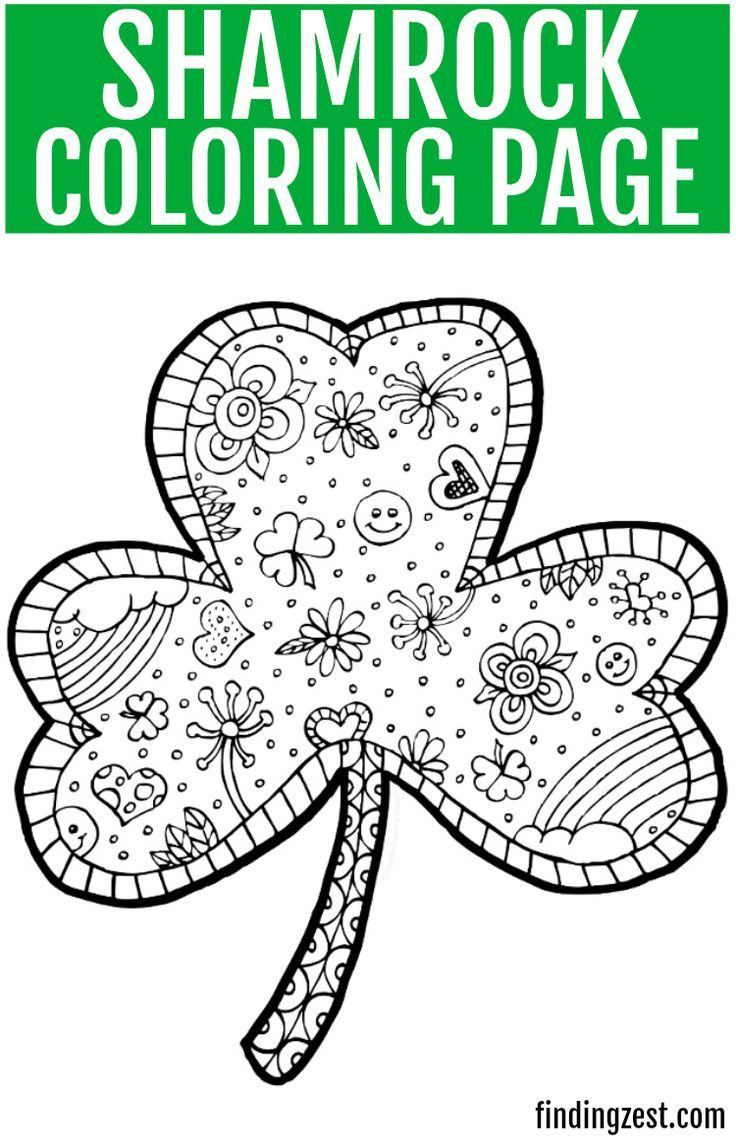 Print Out This Fun Shamrock Coloring Page Free Printable For St in Free Printable Saint Patrick Coloring Pages