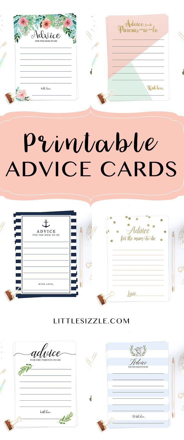 Printable Advice Cards | Printable Baby Shower Advice For Mom-To-Be regarding Free Mommy Advice Cards Printable