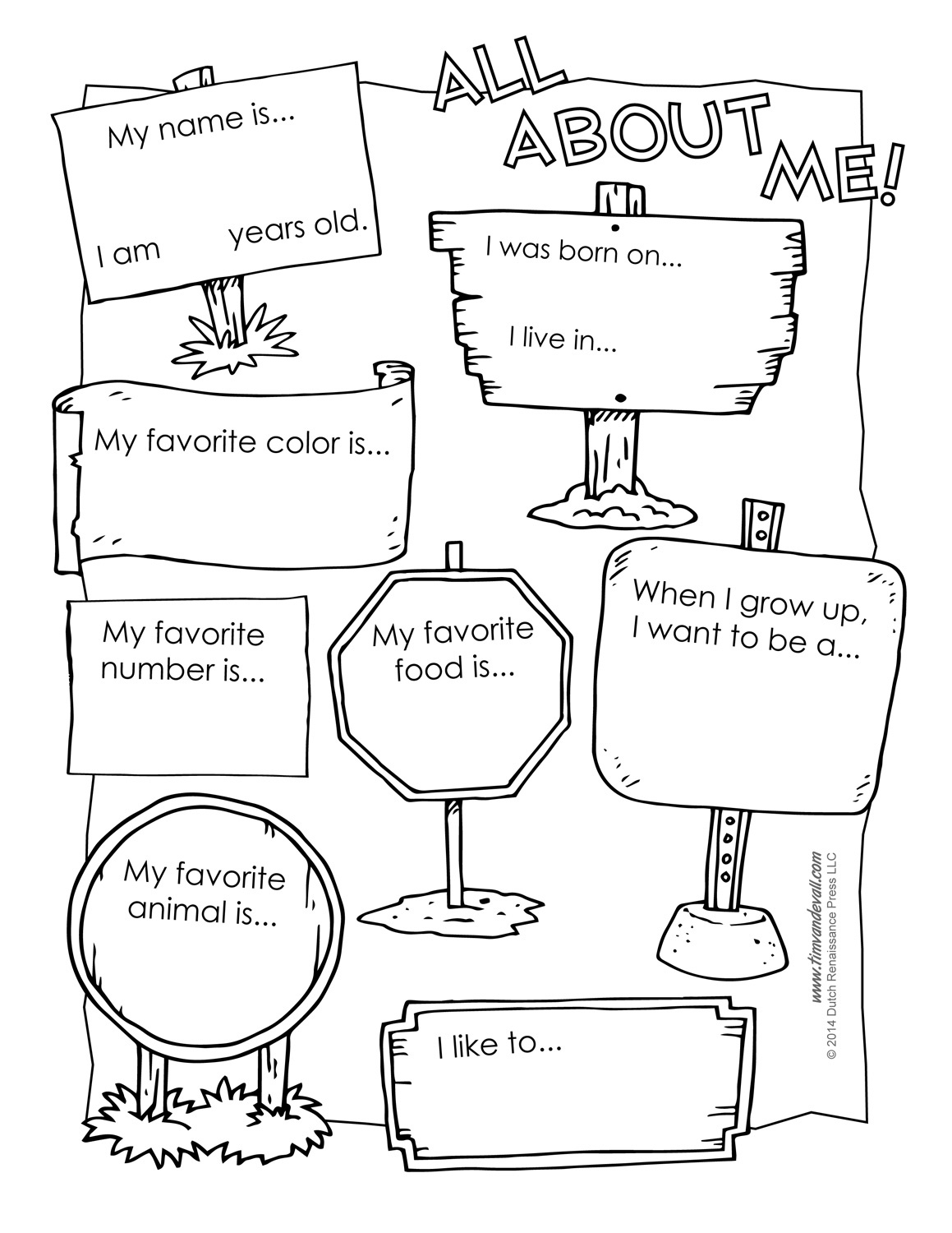 Printable All About Me Poster &amp;amp; All About Me Template Pdf intended for Free Printable All About Me Poster