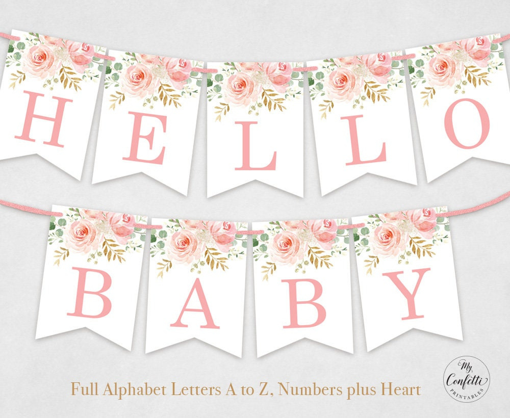 Printable Alphabet Banner Set, Letters A To Z, Numbers Plus Heart inside Free Printable Baby Shower Banner Letters