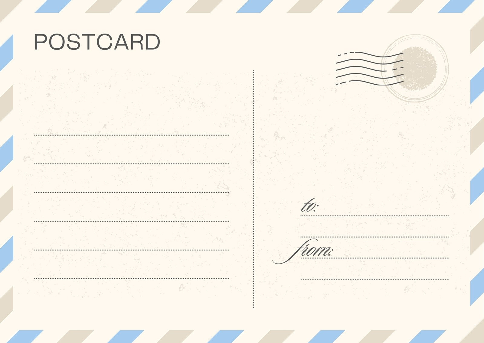 Printable And Customizable Postcard Templates | Canva in Free Blank Printable Postcards