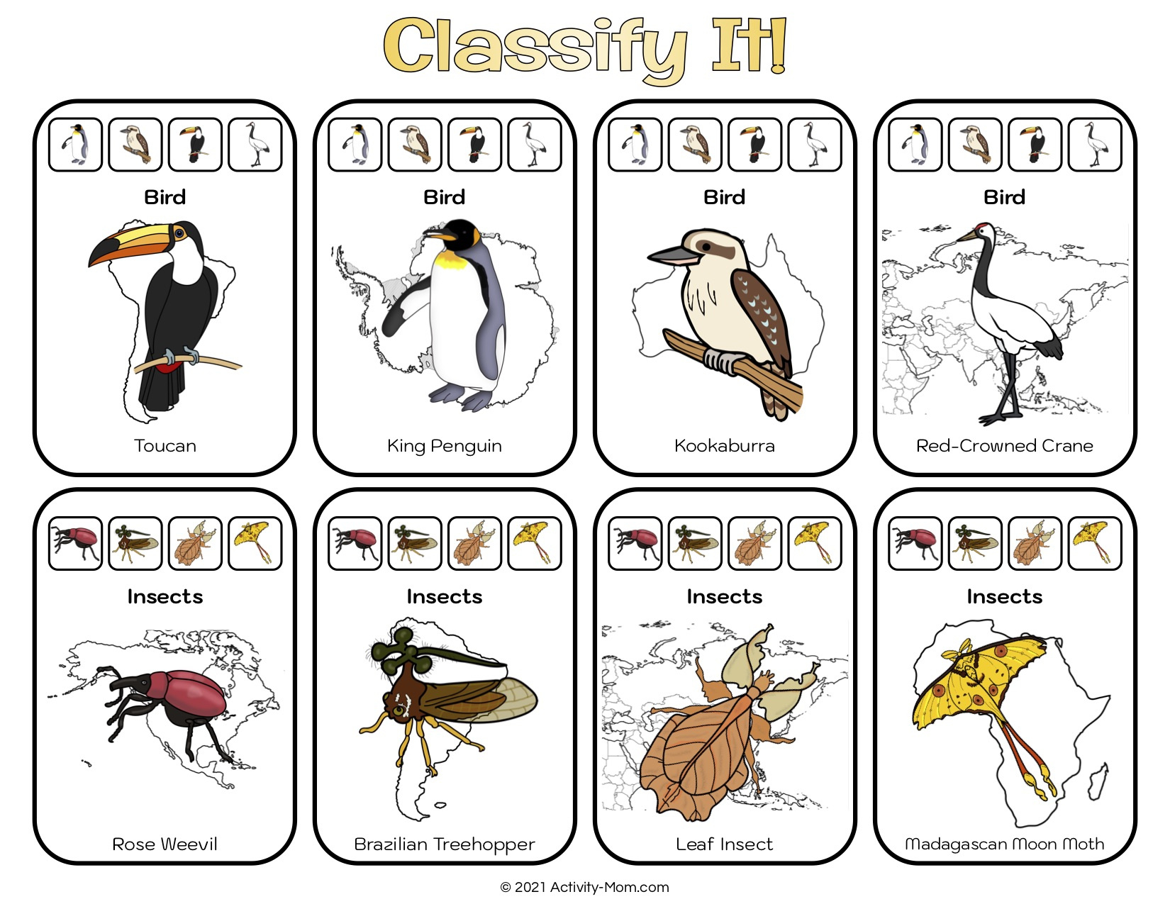 Printable Animal Classification Game For Kids (Free) - The with regard to Free Printable Animal Classification Cards