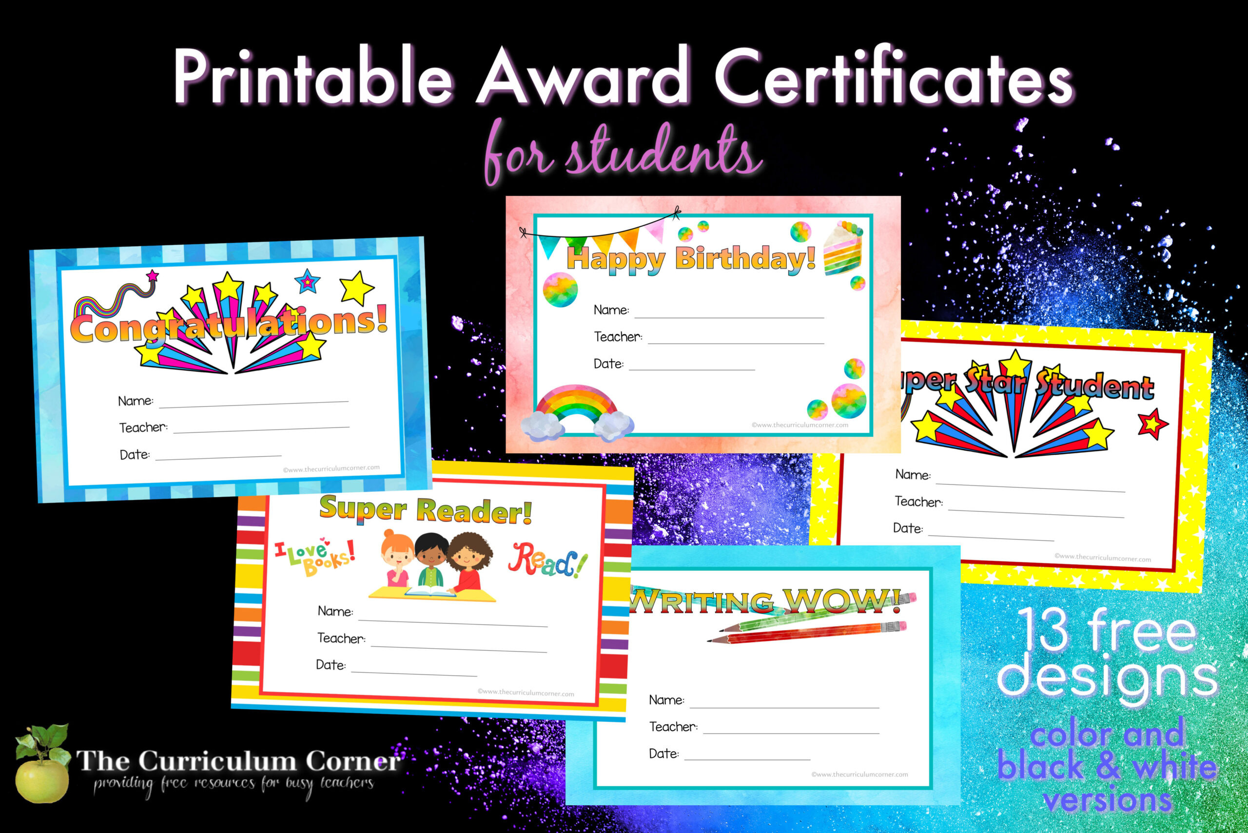 Printable Award Certificates - The Curriculum Corner 123 with regard to Free Printable Award Certificates For Elementary Students