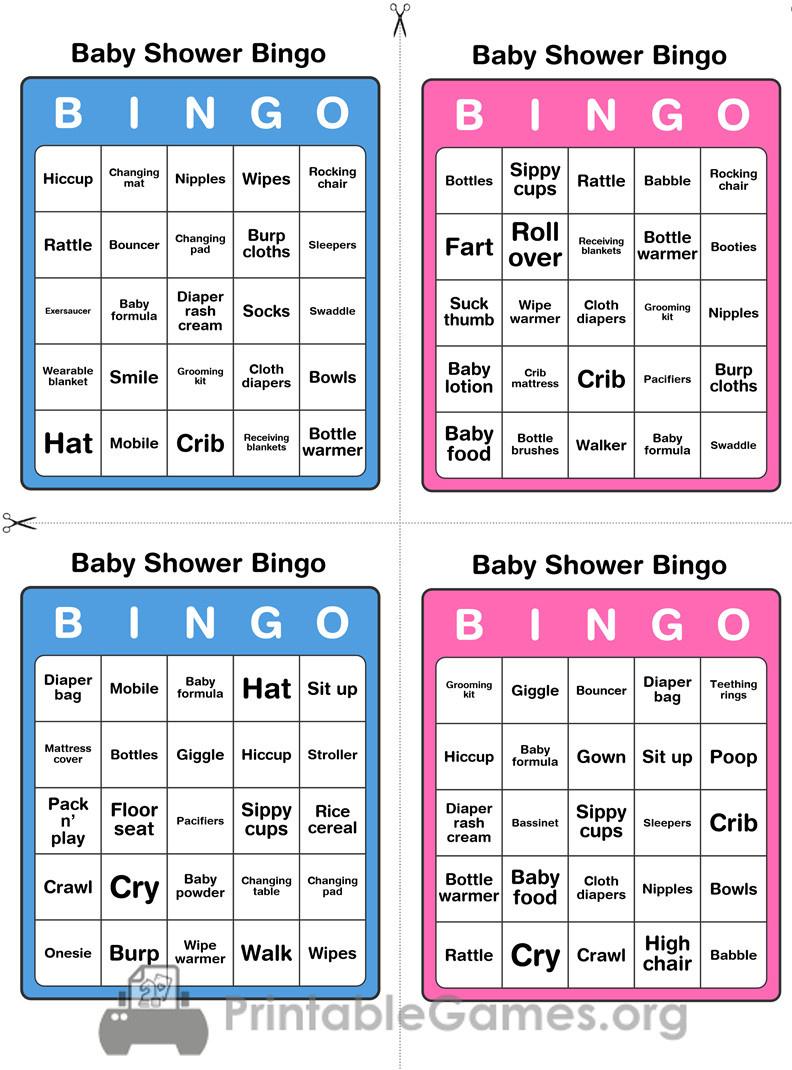 Printable Baby Shower Bingo - 50 Cards (Pink And Blue) regarding 50 Free Printable Baby Bingo Cards