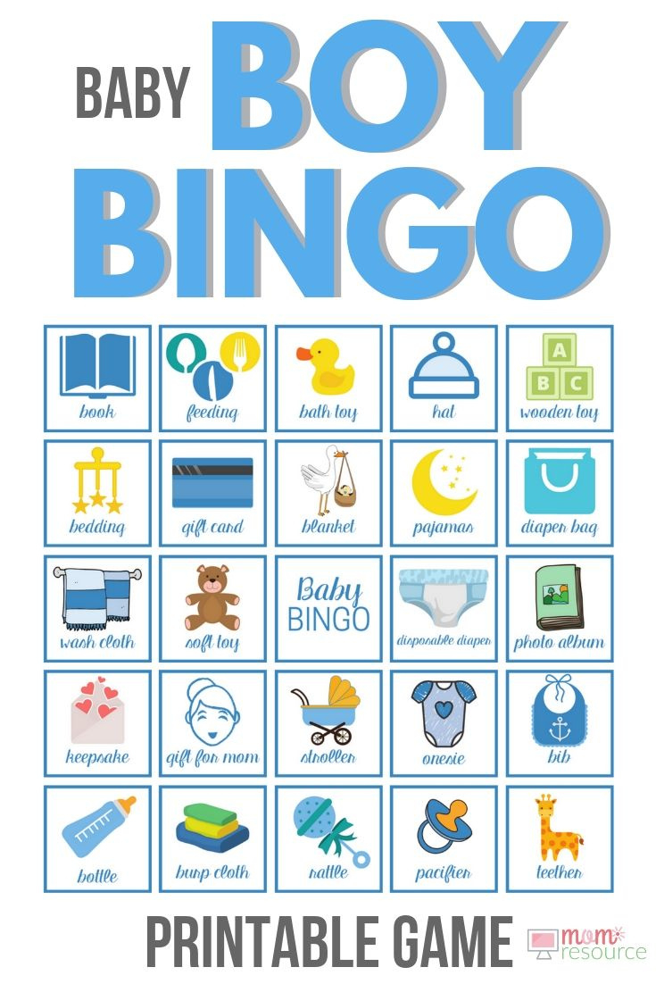 Printable Baby Shower Bingo Boy Cards - 80 Boy Bingo Cards with Baby Bingo Free Printable