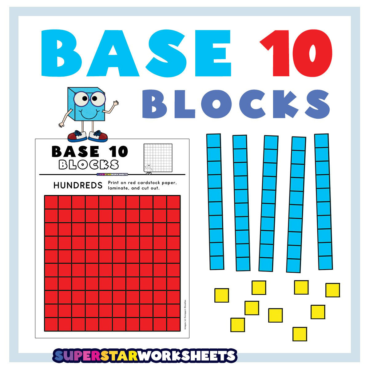 Printable Base 10 Blocks - Superstar Worksheets intended for Free Printable Base Ten Block Worksheets