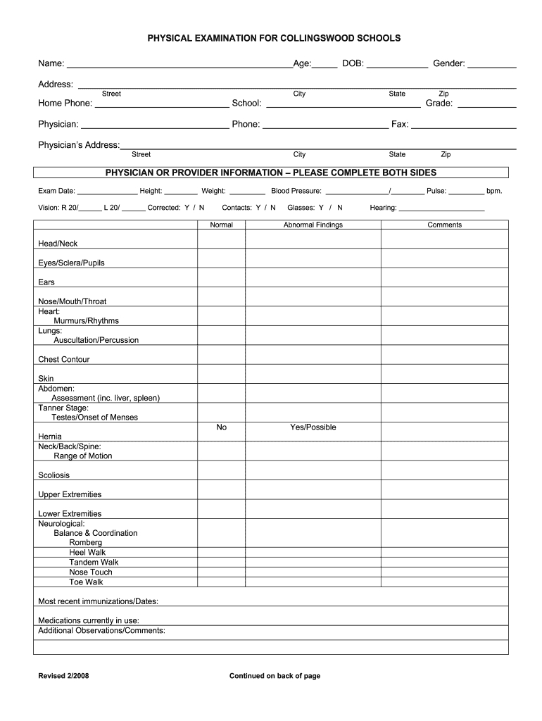 Printable Basic Physical Exam Form Pdf: Fill Out & Sign Online pertaining to Free Printable Physical Exam Forms
