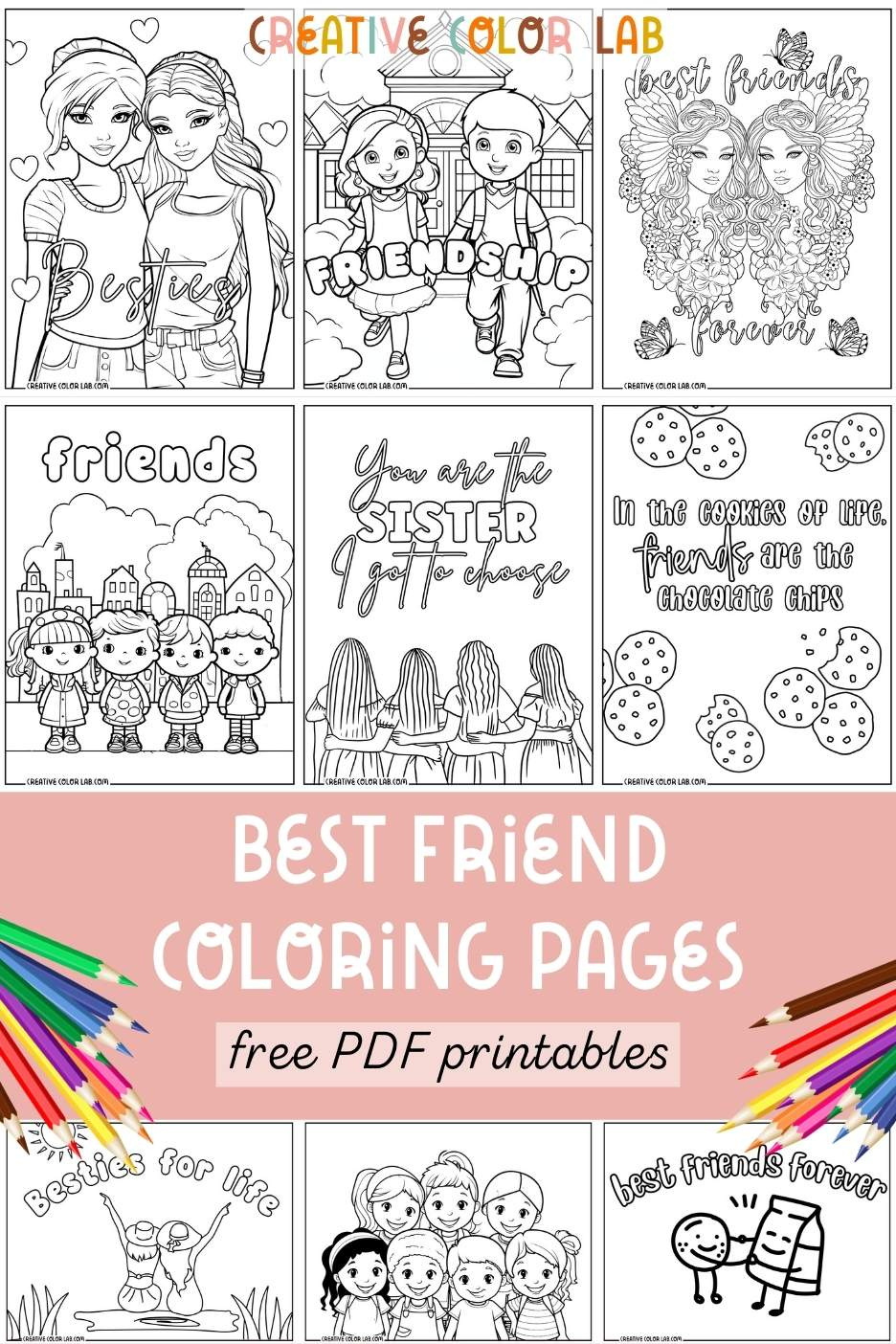 Printable Best Friend Coloring Pages | Free Friendship Printables pertaining to Free Printable Bff Coloring Pages