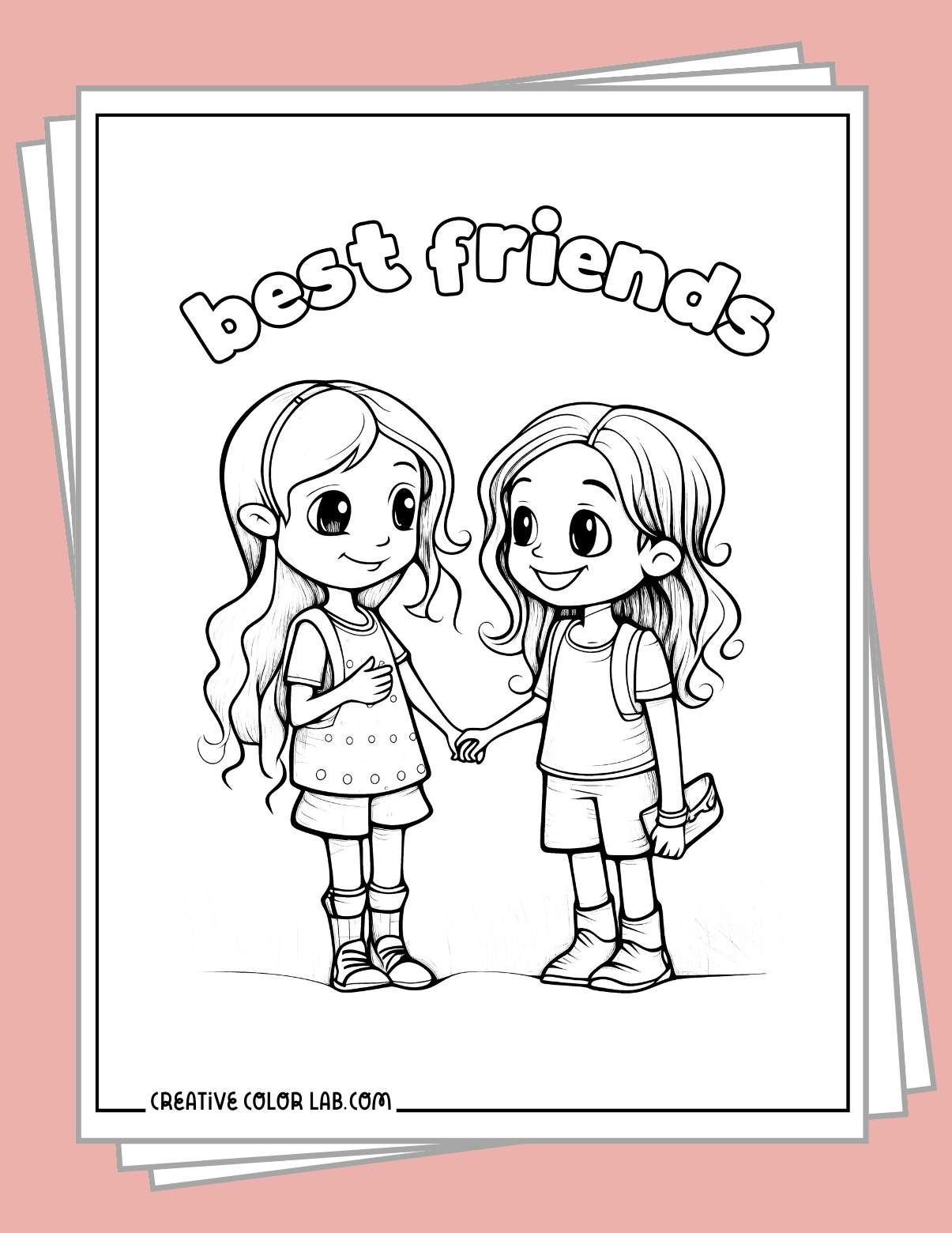 Printable Best Friend Coloring Pages | Free Friendship Printables with Free Printable Bff Coloring Pages