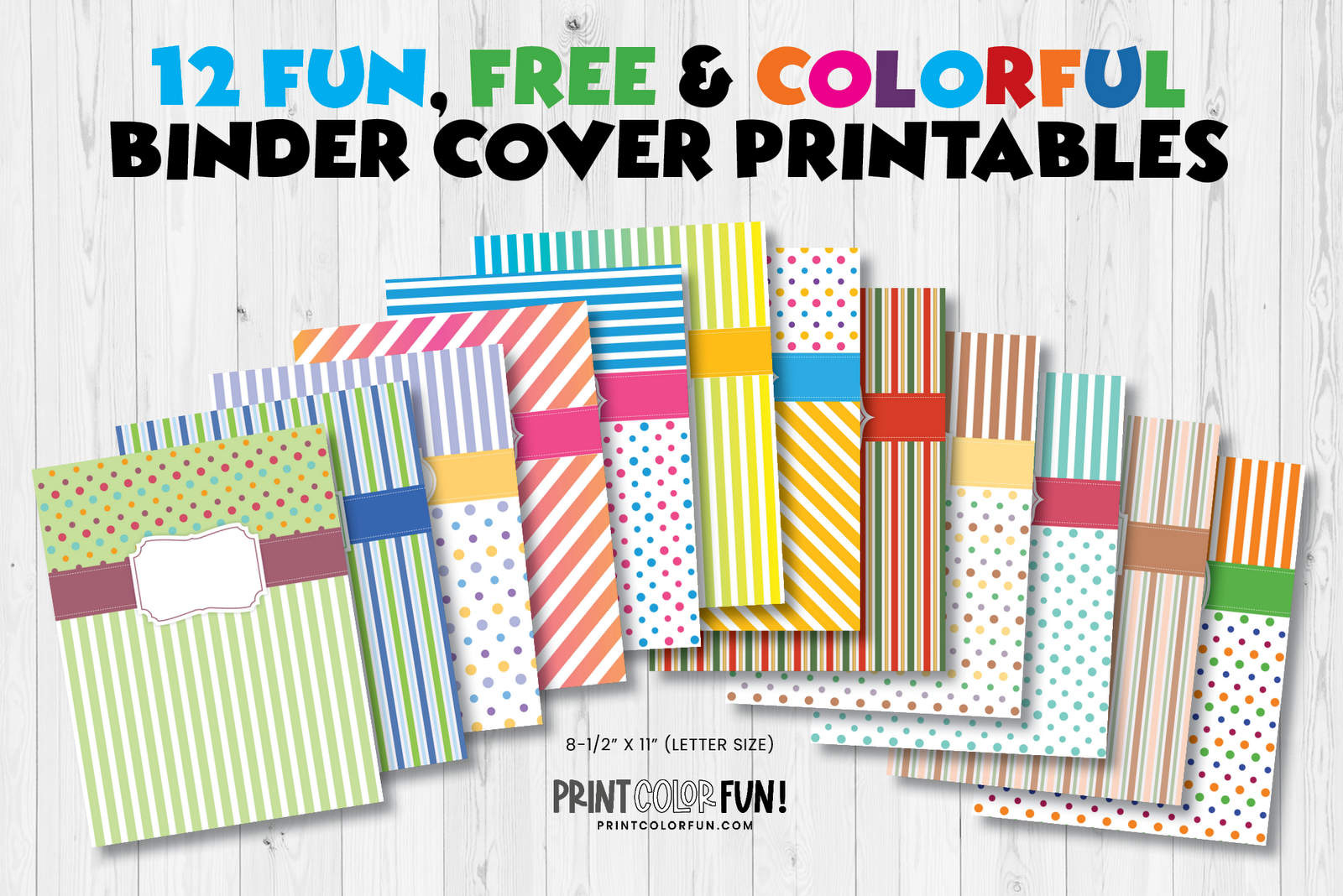 Printable Binder Covers: 12 Free Colorful Sets With Matching Front inside Free Printable Binder Covers And Spines