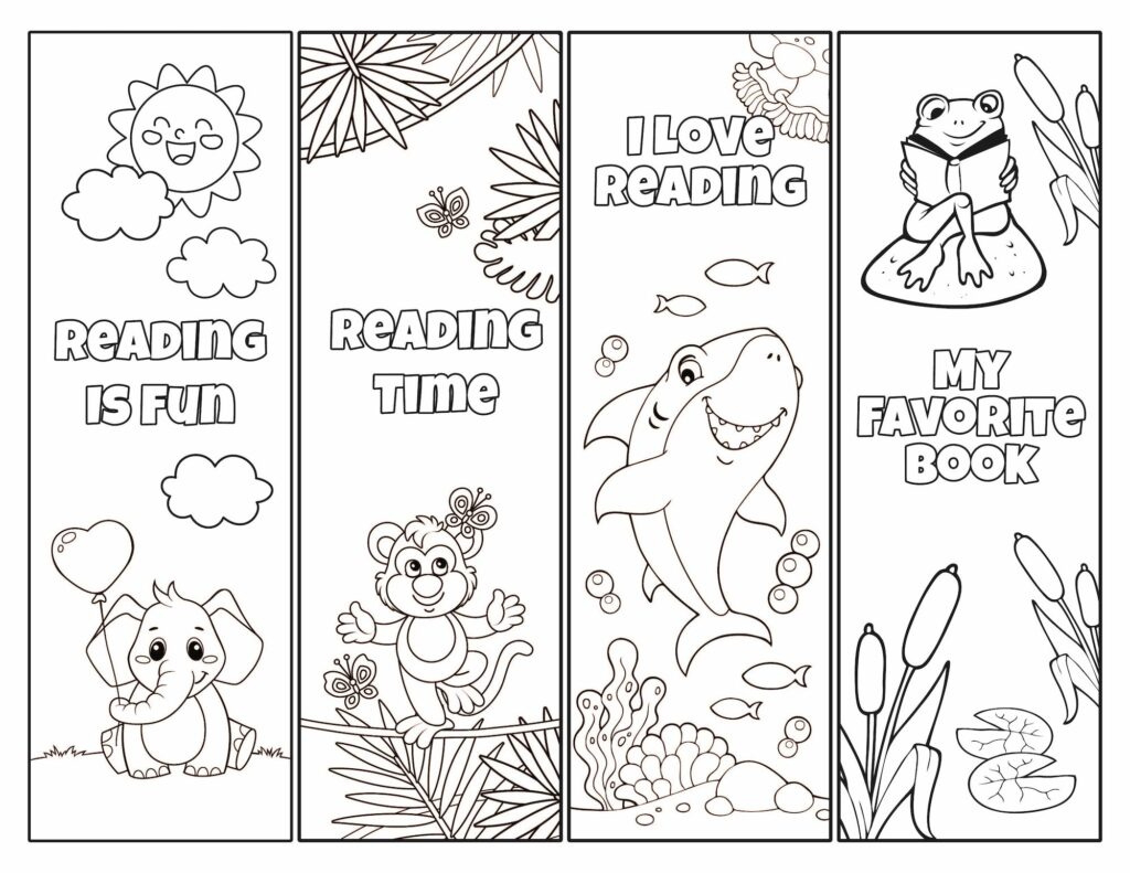 Printable Bookmarks To Color For Kids regarding Free Printable Bookmarks To Color