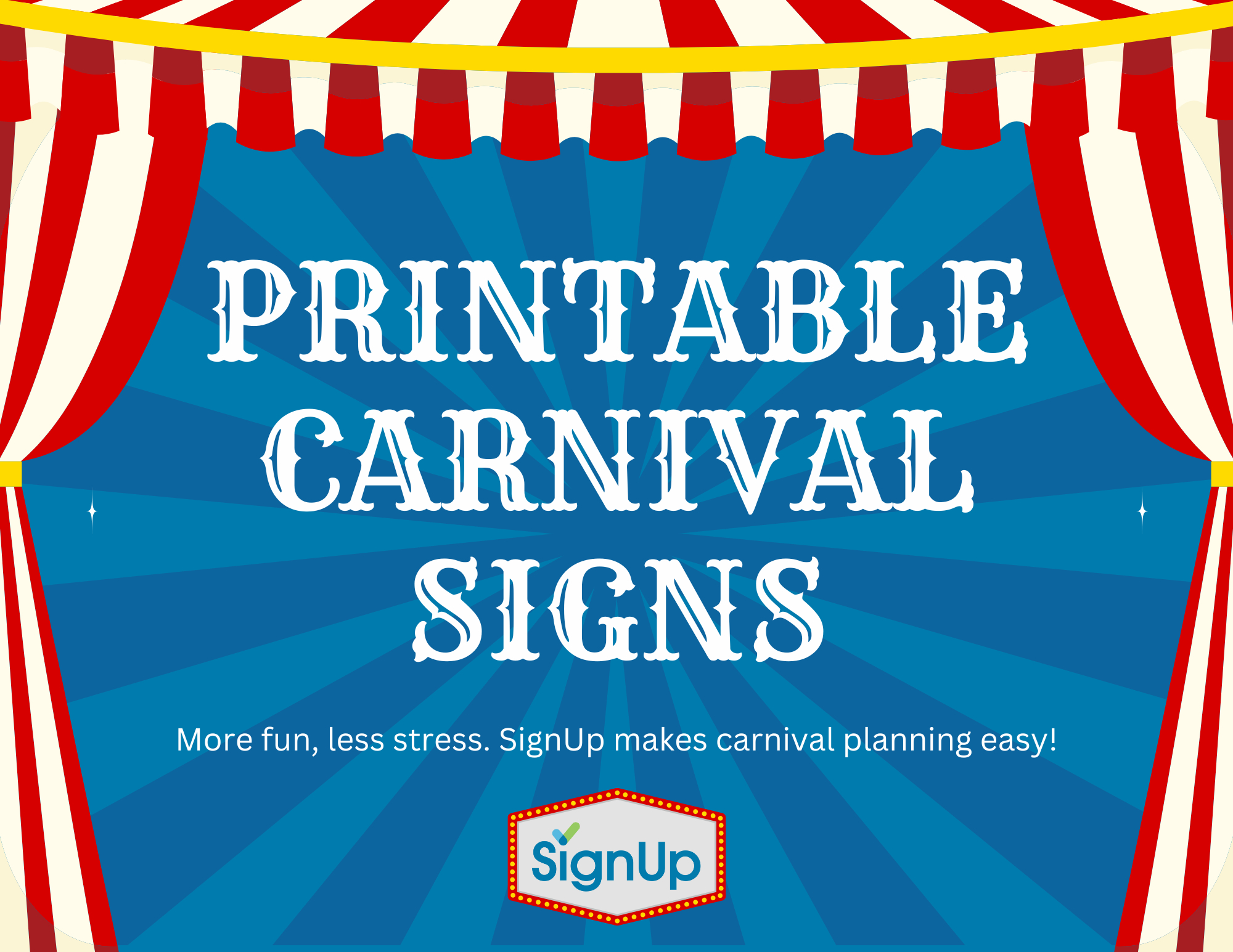 Printable Carnival Signs - Free Festive Signage For Games, Tickets inside Free Printable Carnival Signs