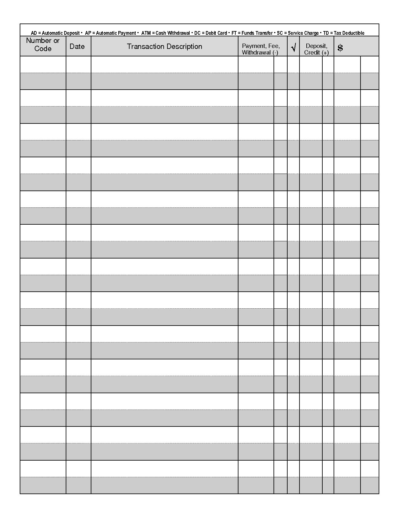 Printable Check Register - Checkbook Ledger Excel - Worksheets Library with regard to Free Printable Blank Check Register Template
