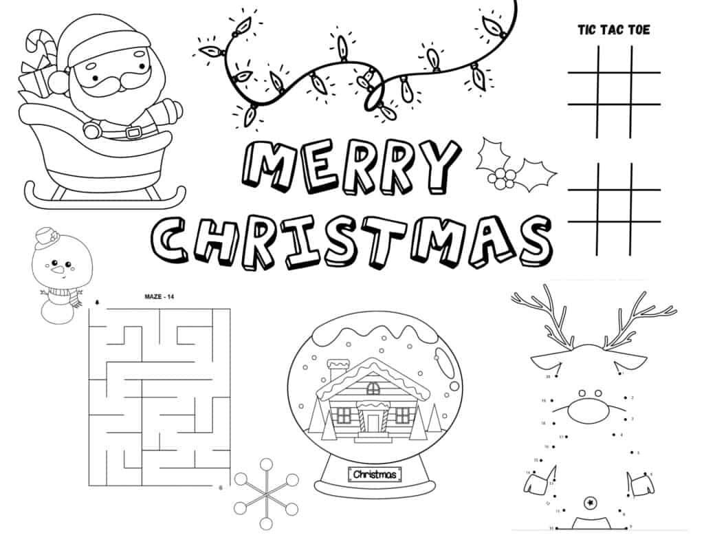 Printable Christmas Activity Placemat - My Printable Home with Free Printable Christmas Placemats For Adults