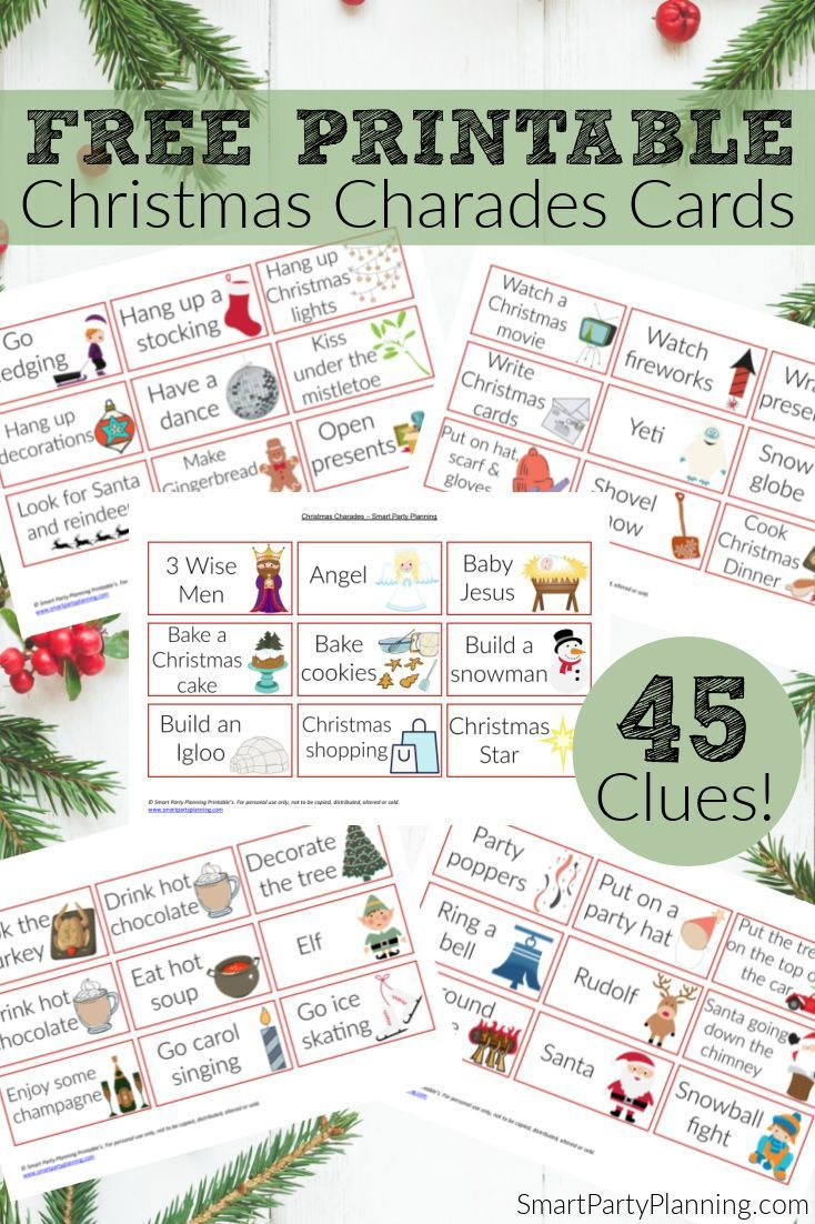 Printable Christmas Charades intended for Free Printable Christmas Charades Cards