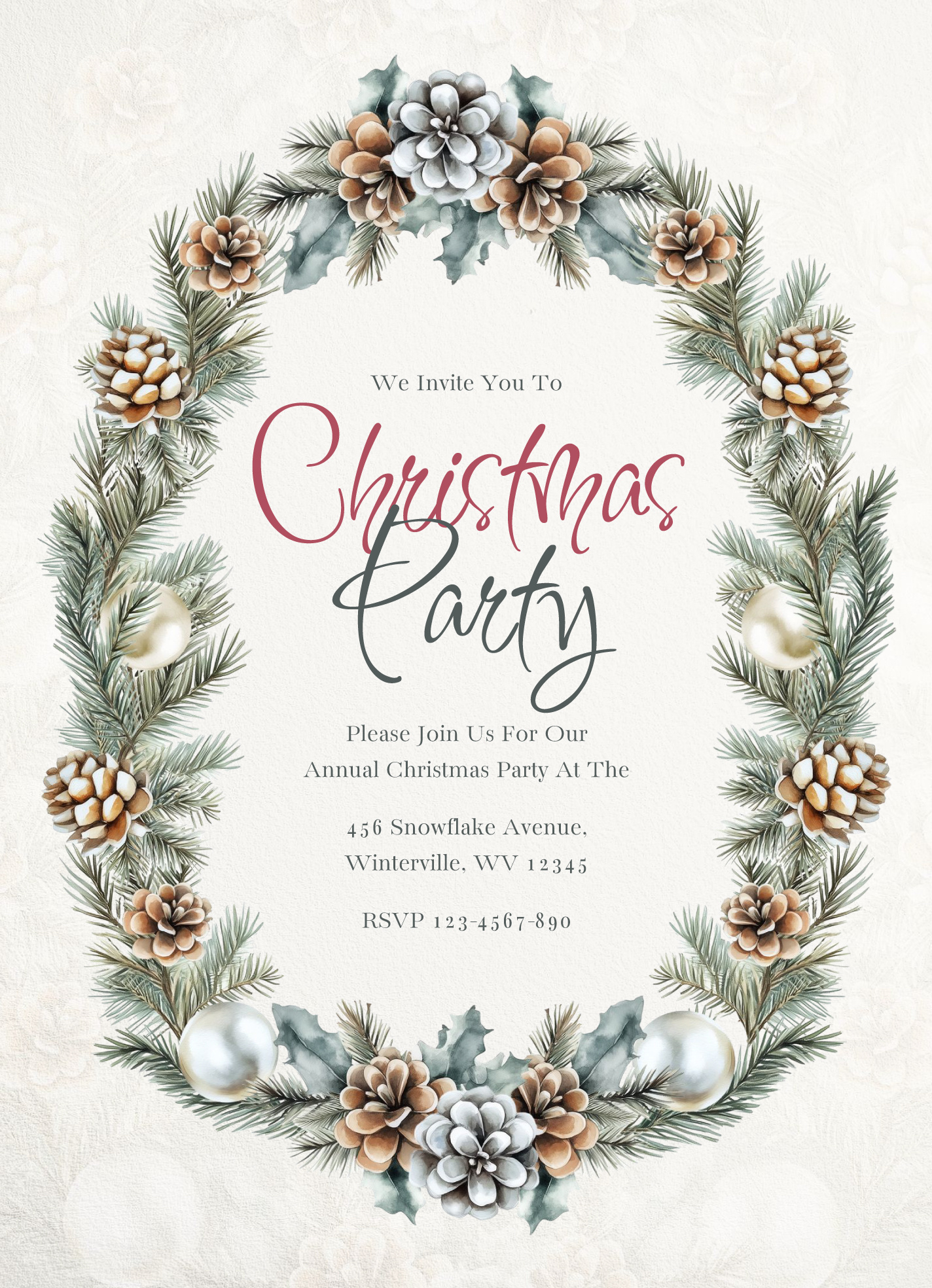 Printable Christmas Invitation Free Google Docs Template - Gdoc.io regarding Christmas Party Invitation Templates Free Printable