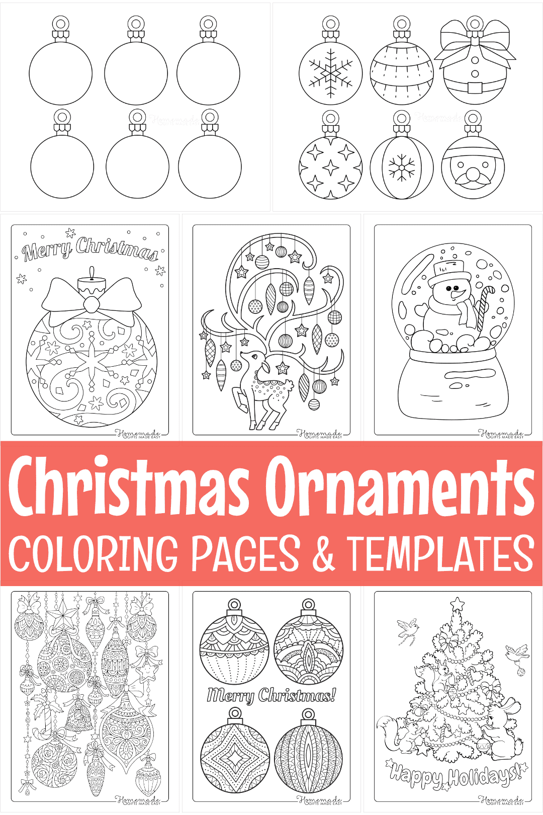 Printable Christmas Ornaments, Coloring Pages, & Blank Templates within Free Printable Christmas Decorations