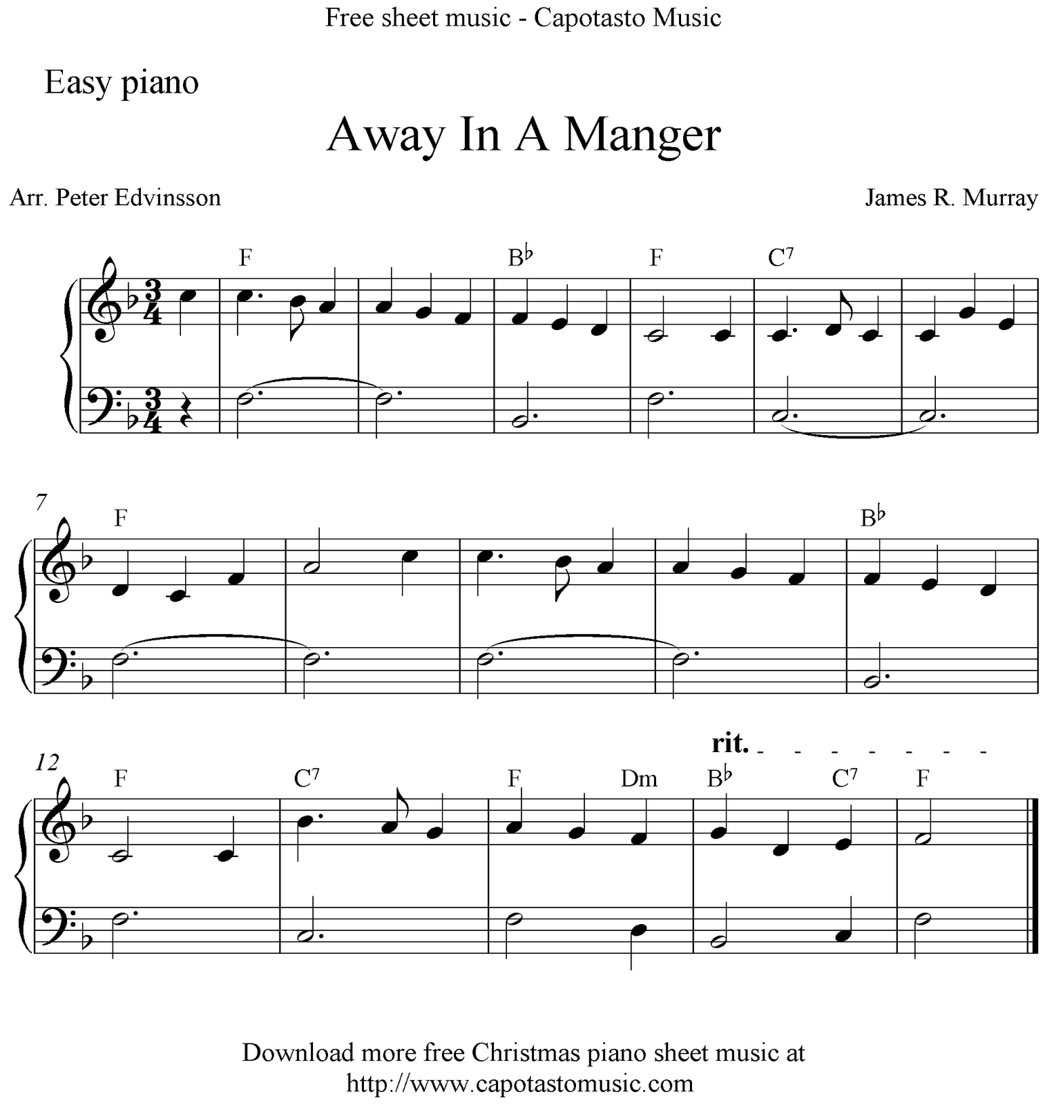 Printable Christmas Sheet Music with regard to Free Christmas Piano Sheet Music For Beginners Printable