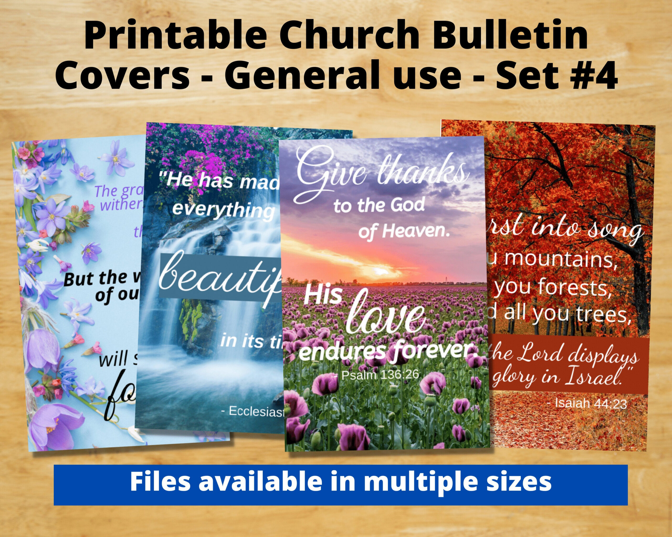 Printable Church Bulletin Covers - General Use Set 4 - Multiple inside Free Printable Church Bulletin Covers