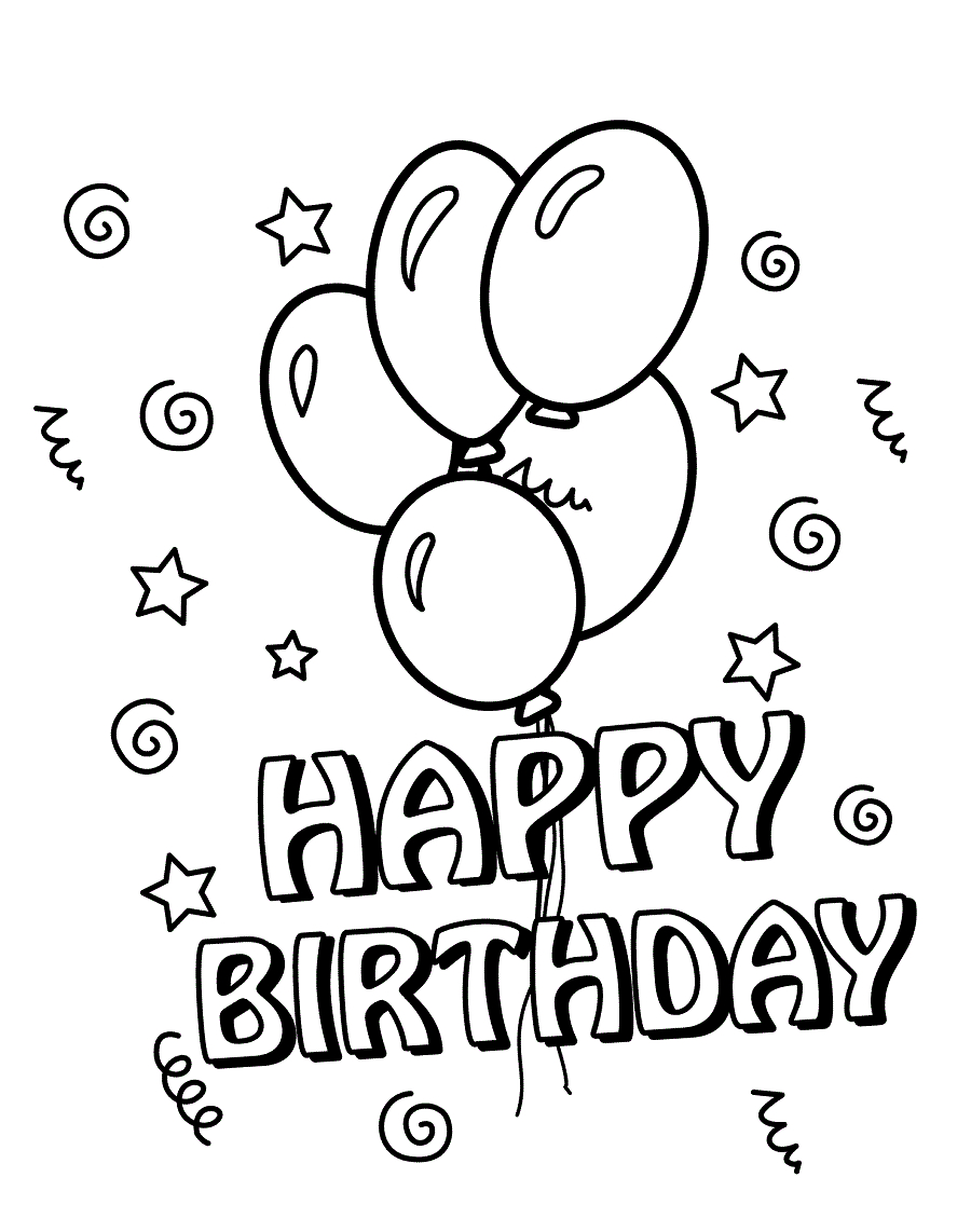 Printable Coloring Pages. Free throughout Free Printable Birthday Cards To Color