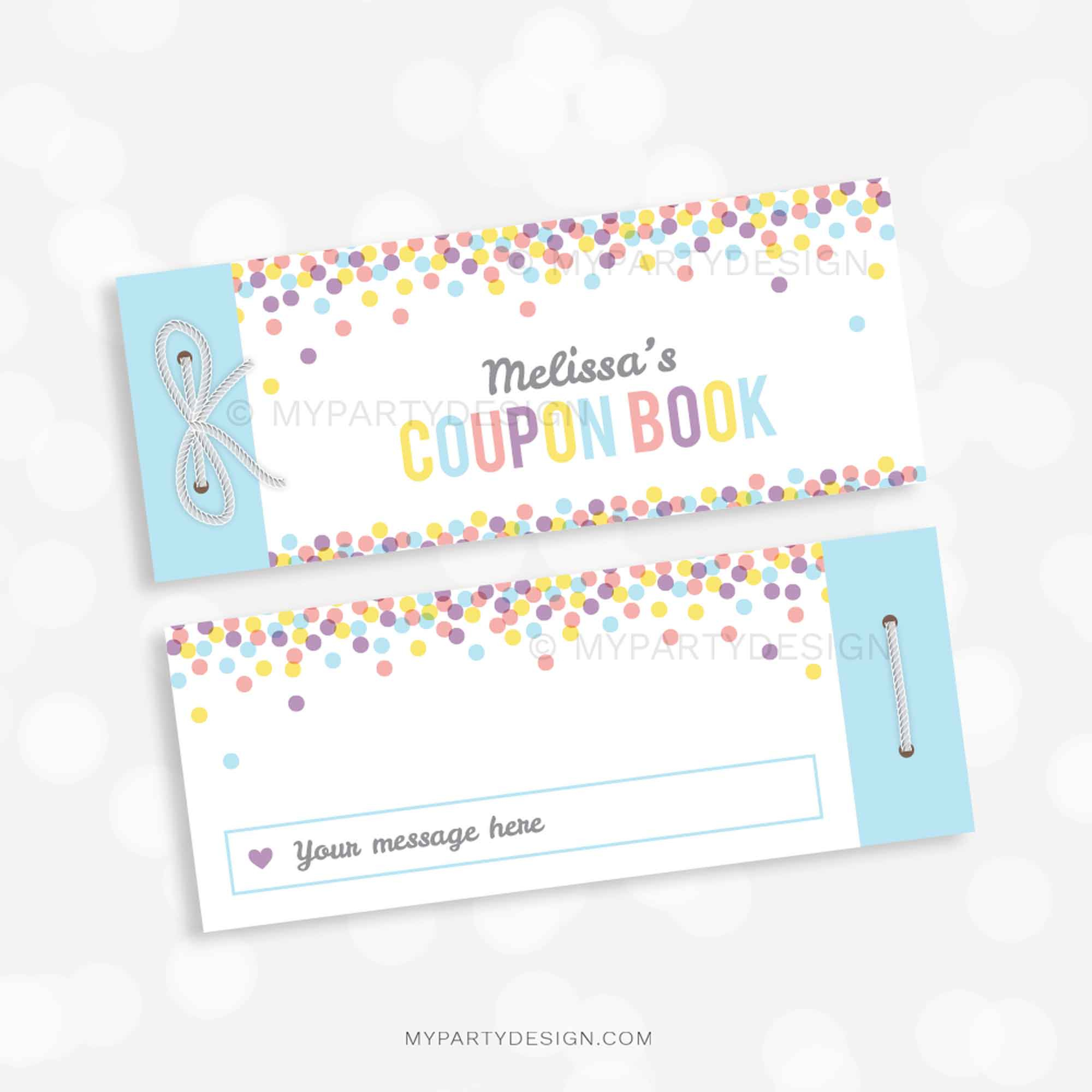 Printable Coupon Book - Editable Template - My Party Design for Free Milk Coupons Printable