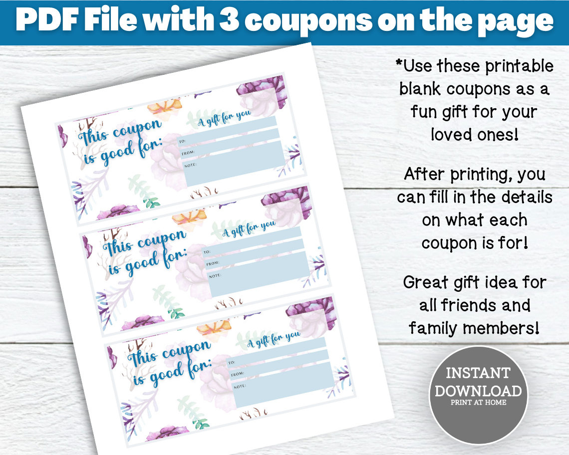Printable Coupon Book Template Blank Coupons Mother'S Day Gifts with Free Printable Coupons Without Downloading Coupon Printer