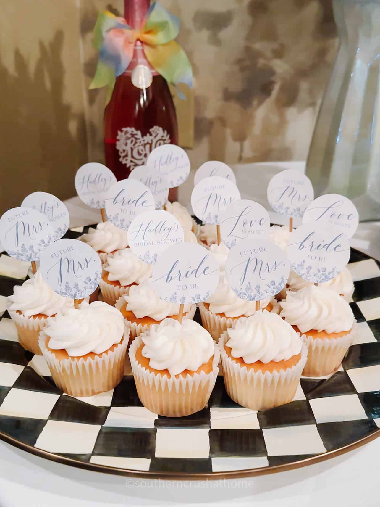 Printable Cupcake Toppers For A Bridal Shower - Southern Crush At Home with regard to Free Printable Cupcake Toppers Bridal Shower