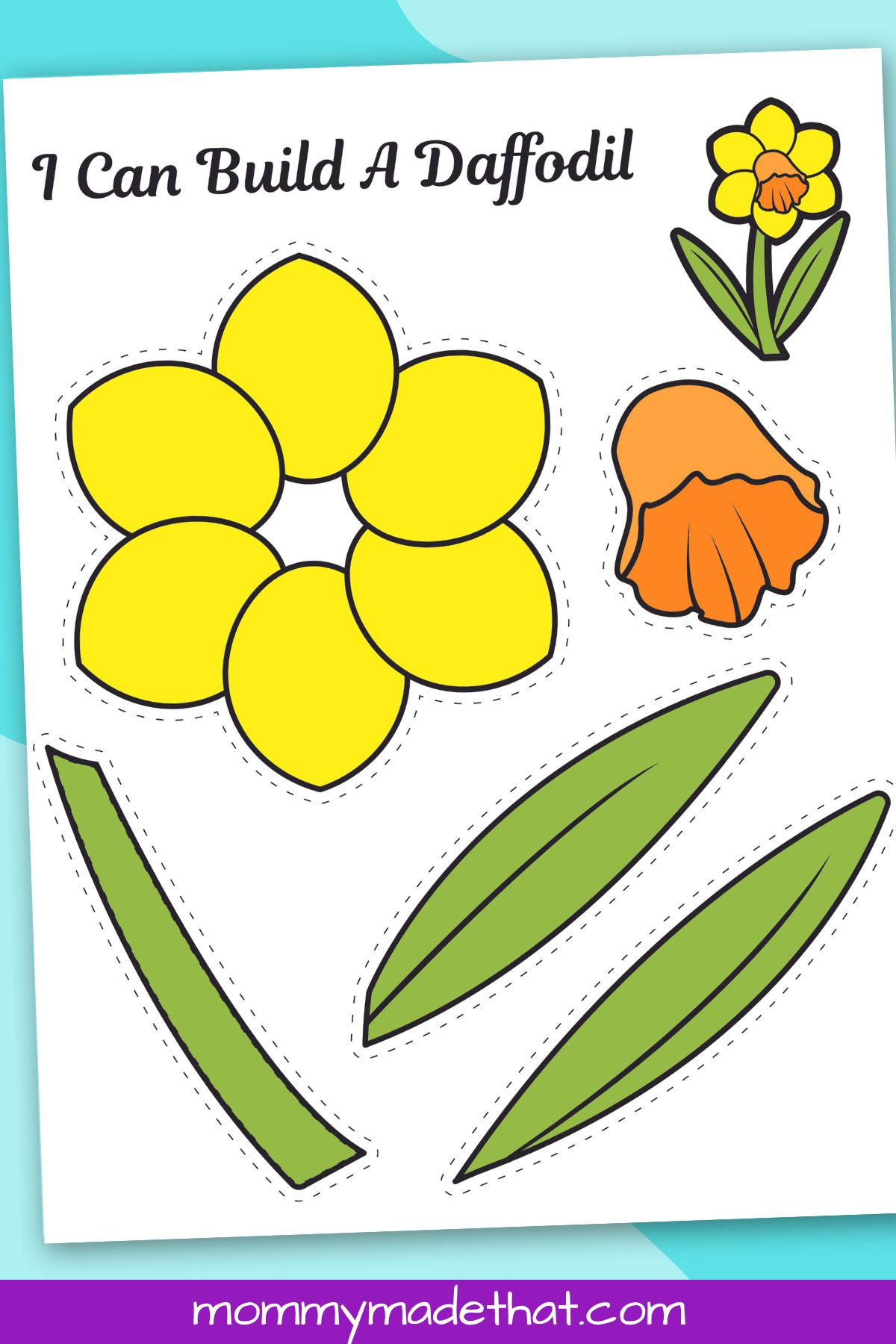 Printable Daffodil Craft (With Free Template) within Free Printable Pictures Of Daffodils