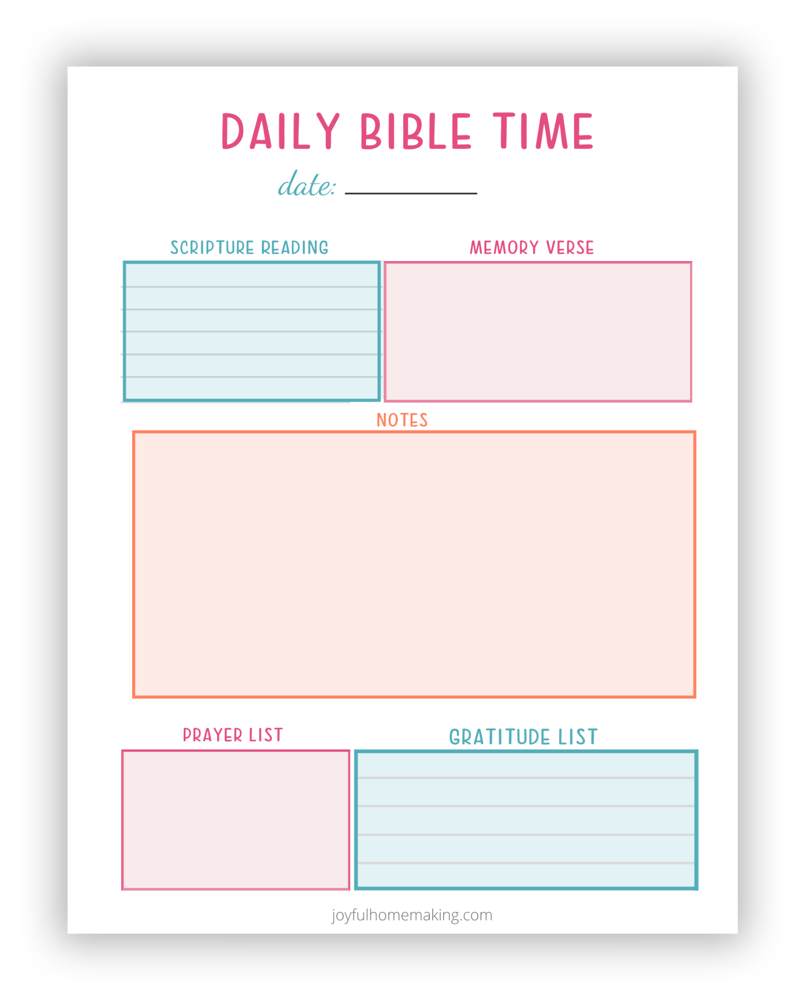Printable Daily Bible Study Binder Page – Joyful Homemaking throughout Free Printable Bible Study Guides