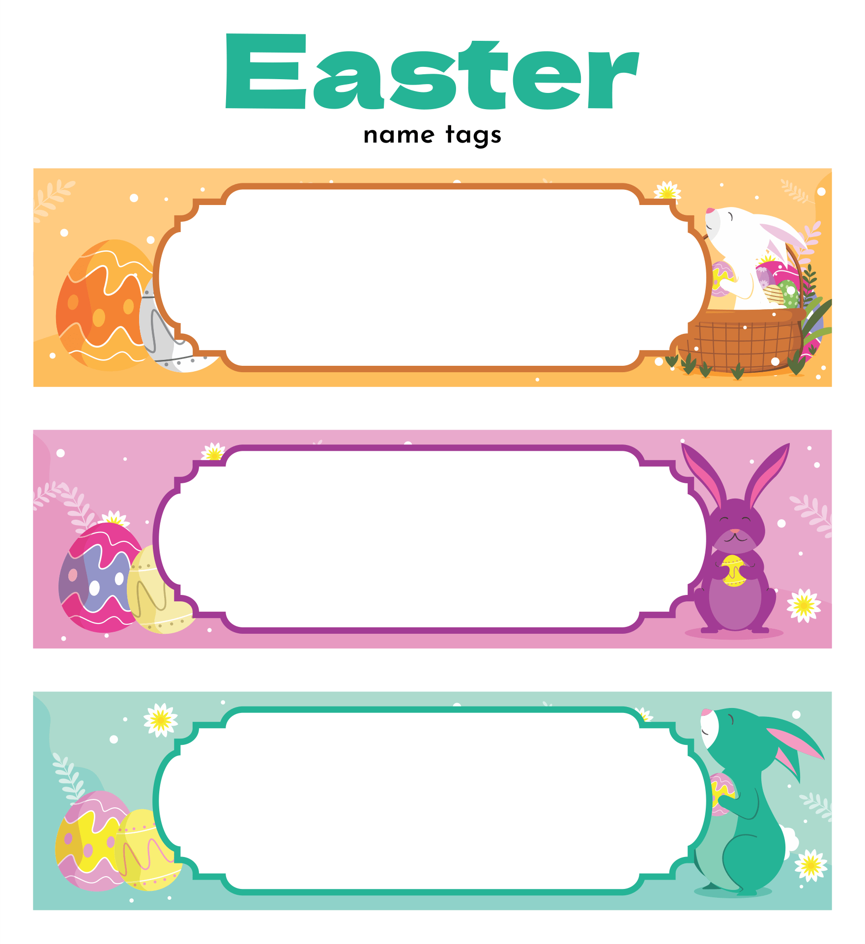 Printable Easter Name Tags - Printable Party Favors intended for Free Easter Name Tags Printable