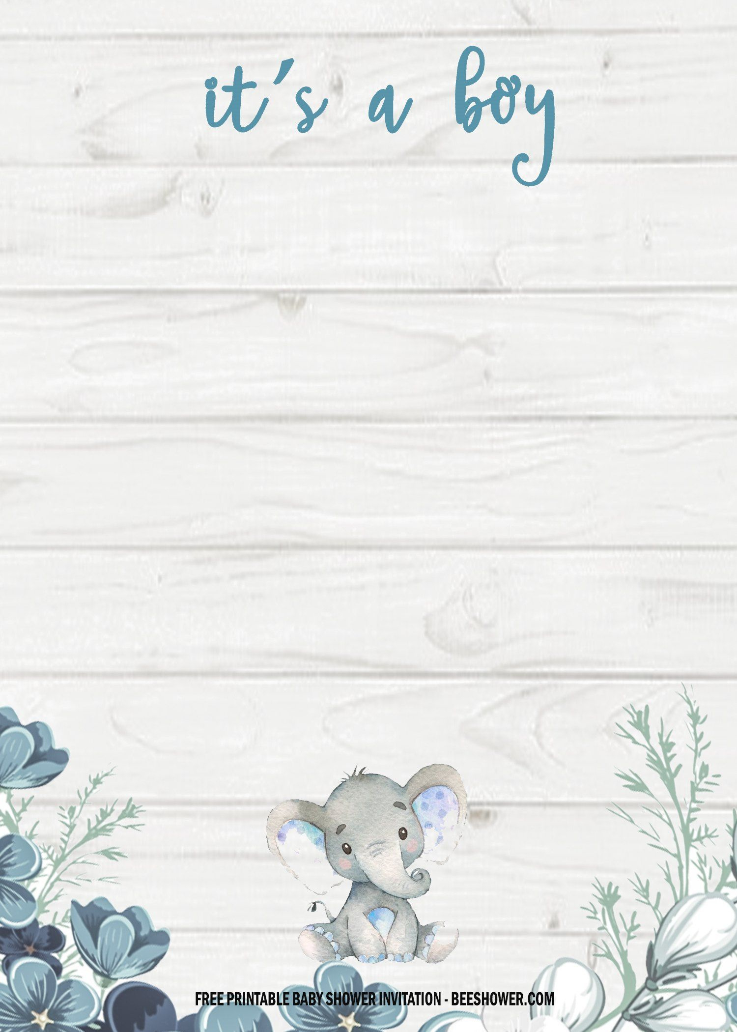 Printable Elephant Baby Shower Invitations 2025 for Free Printable Elephant Baby Shower Invitations