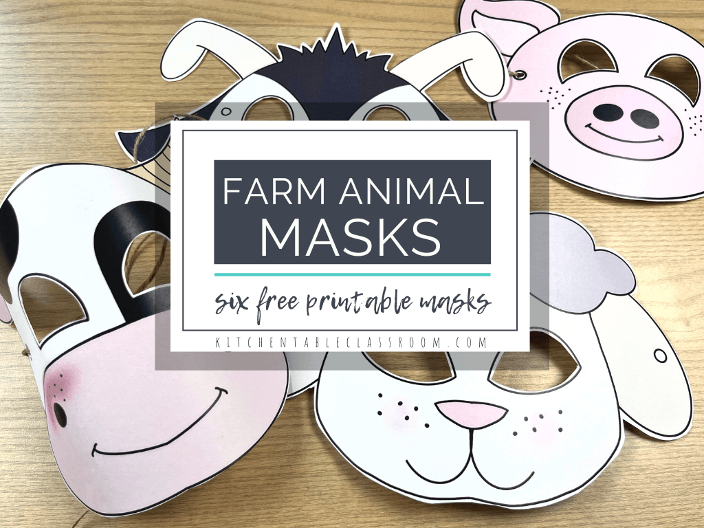 Printable Farm Animal Masks - The Kitchen Table Classroom with regard to Three Billy Goats Gruff Masks Printable Free