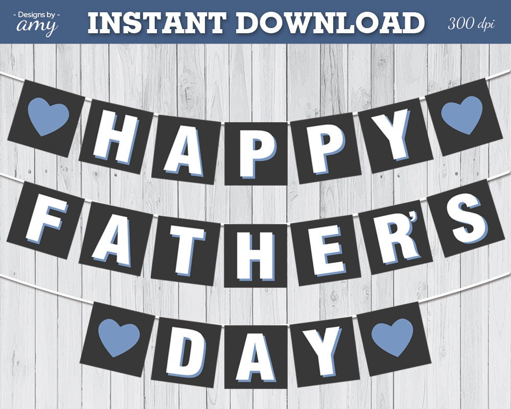 Printable Father'S Day Banner, Digital Father'S Day Banner, Happy for Happy Father Day Banner Printable Free