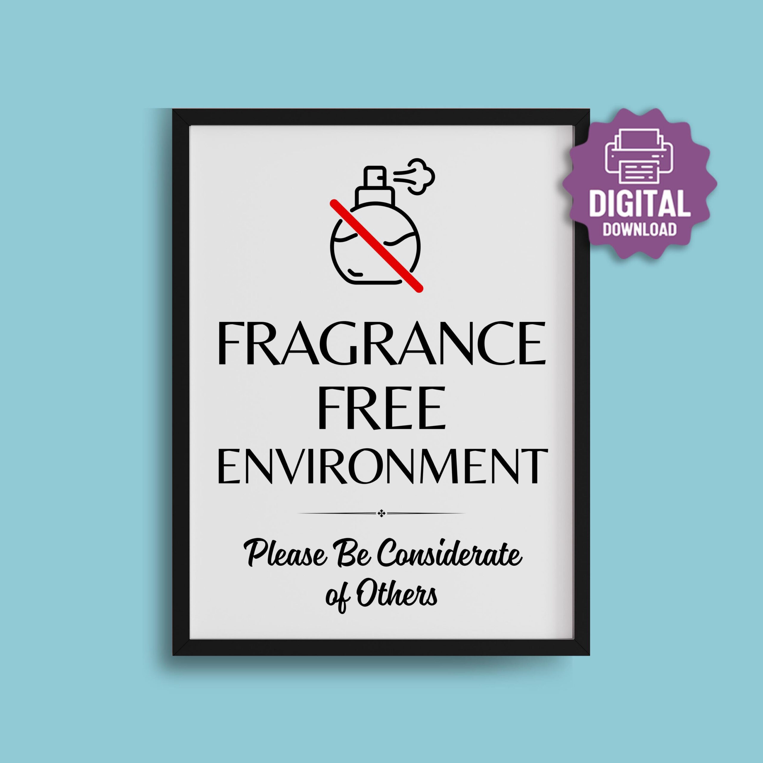 Printable Fragrance Free Sign, Scent Free Health Care Facility inside Free Printable Fragrance Free Signs