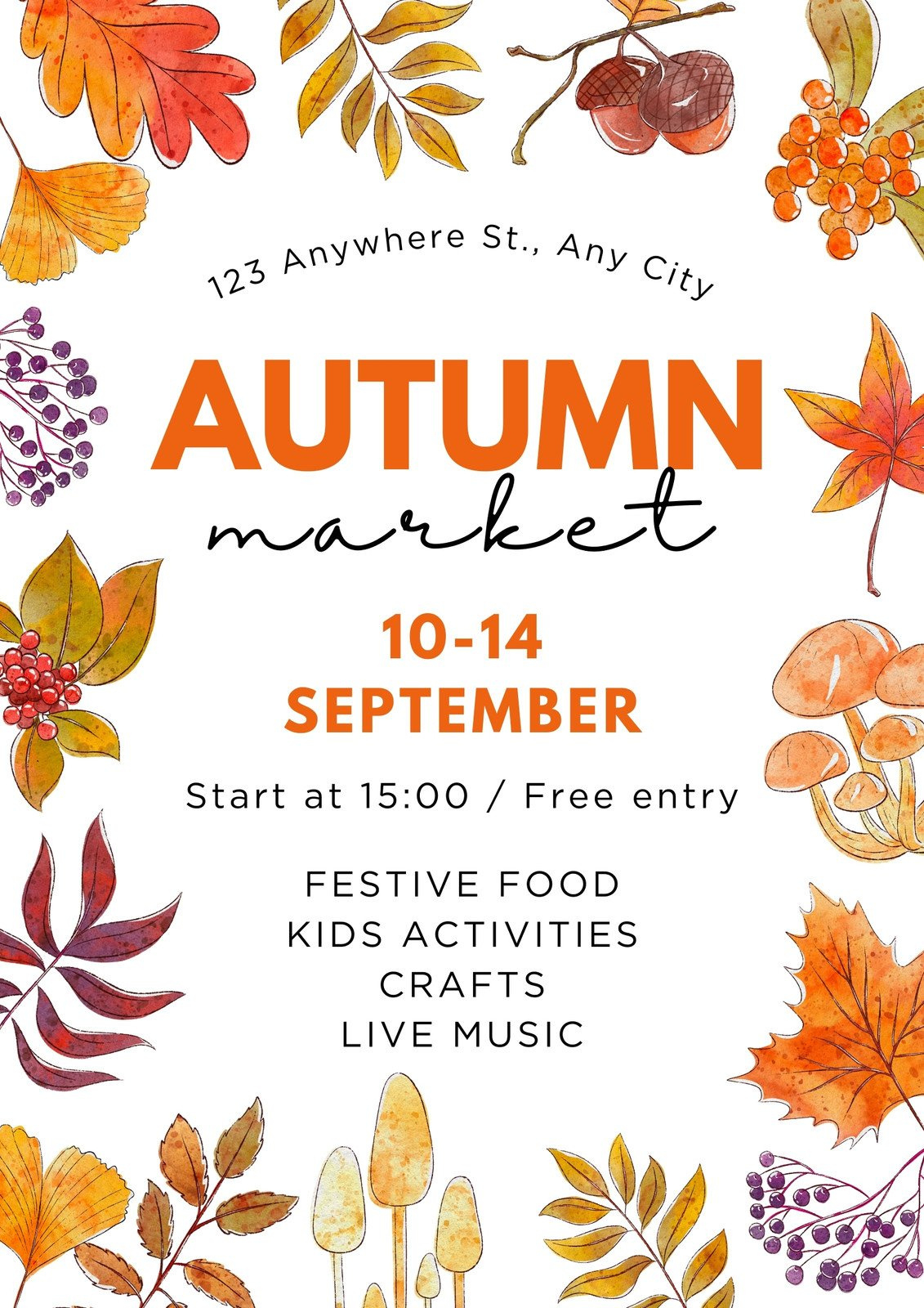 Printable Free To Edit Fall Flyer Templates | Canva inside Free Printable Fall Festival Flyer Templates