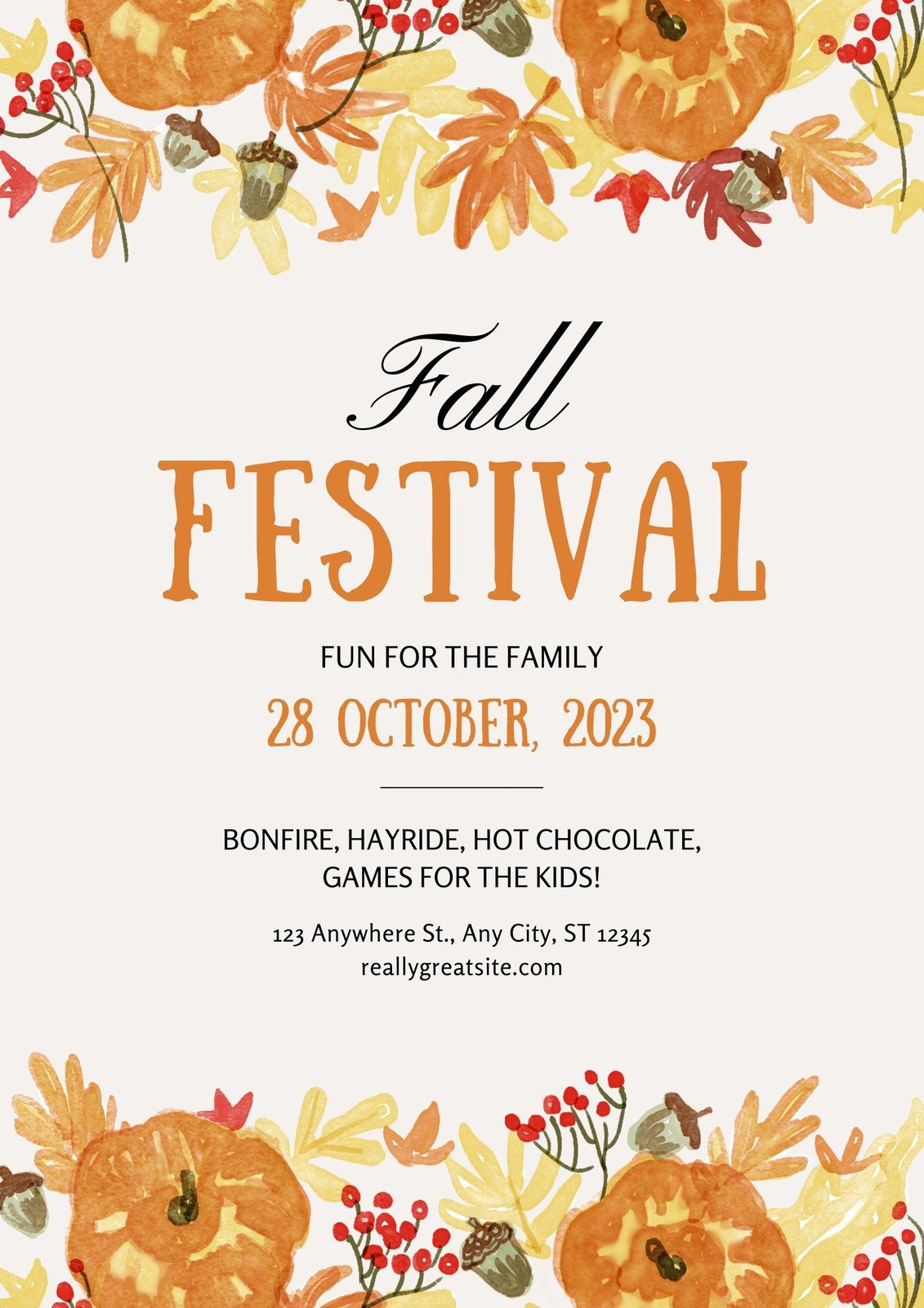 Printable Free To Edit Fall Flyer Templates | Canva pertaining to Free Printable Fall Festival Flyer Templates
