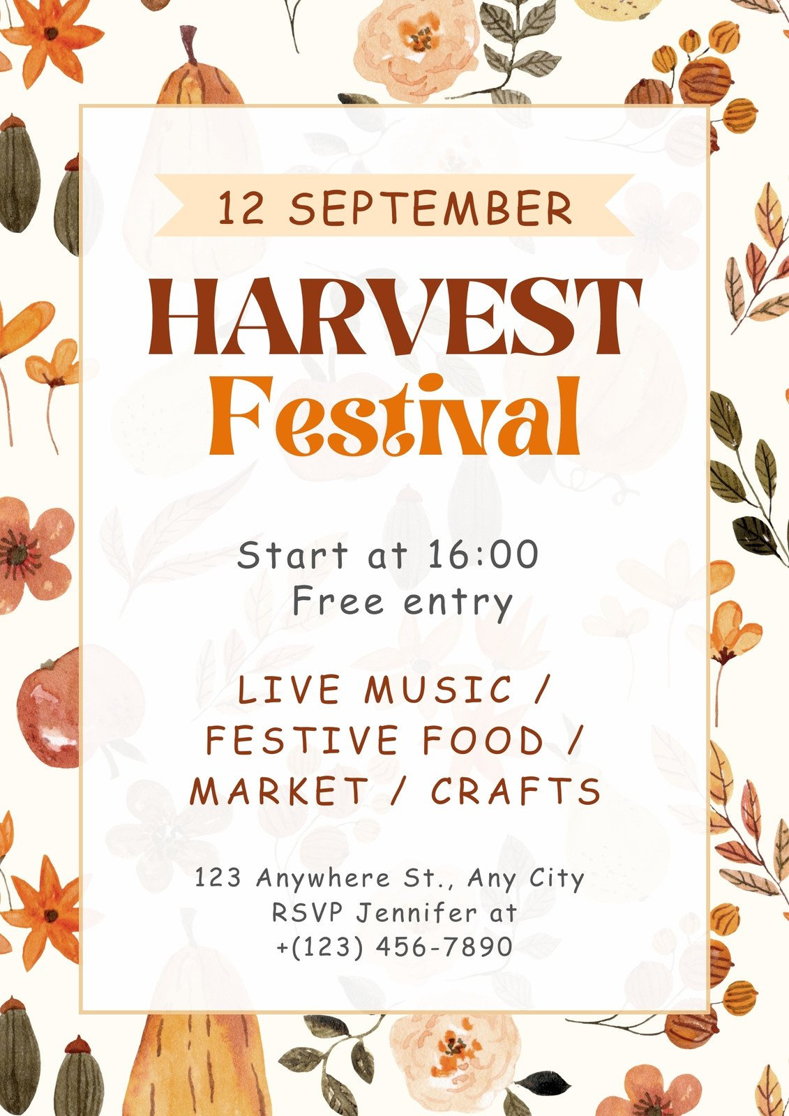 Printable Free To Edit Fall Flyer Templates | Canva with Free Printable Fall Festival Flyer Templates