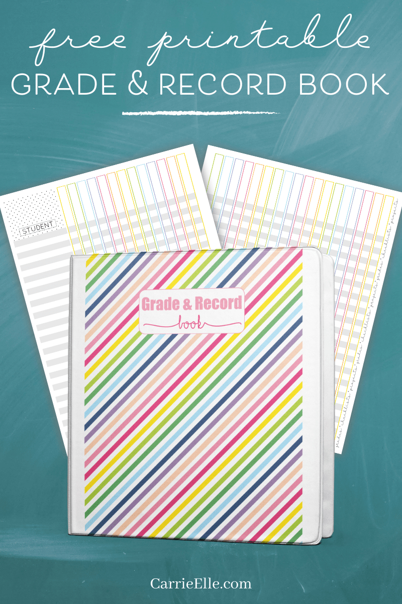 Printable Grade Book For Teachers - Carrie Elle intended for Free Printable Gradebook Sheets For Teachers